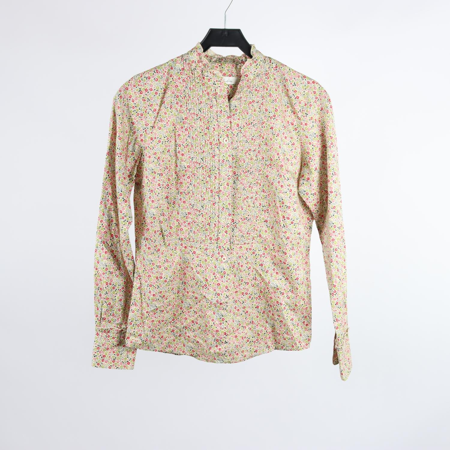 Blus, Stenströms, blommig, röd, grön, stl. 38.