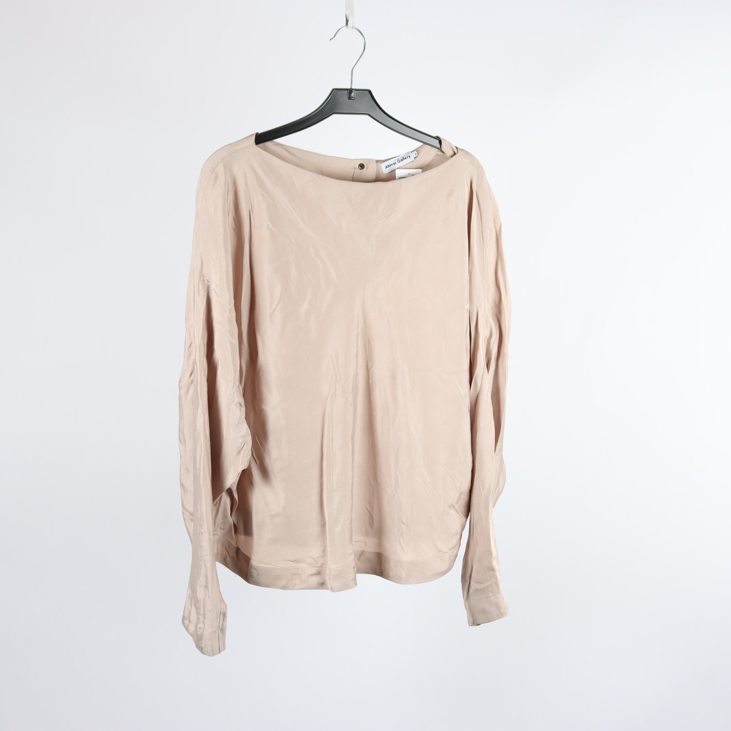 Blus, Ahlvar Gallery, beige, guld, silke, stl. L.
