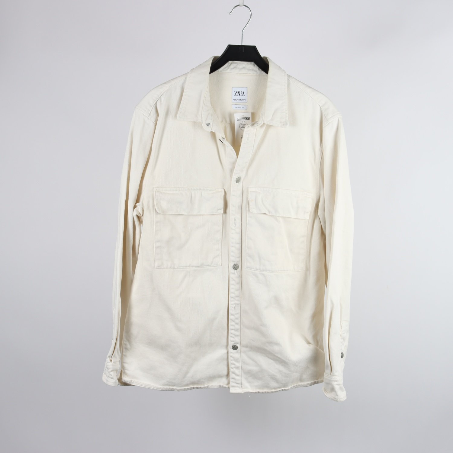 Jeansskjorta, Zara, offwhite, stl. XL.