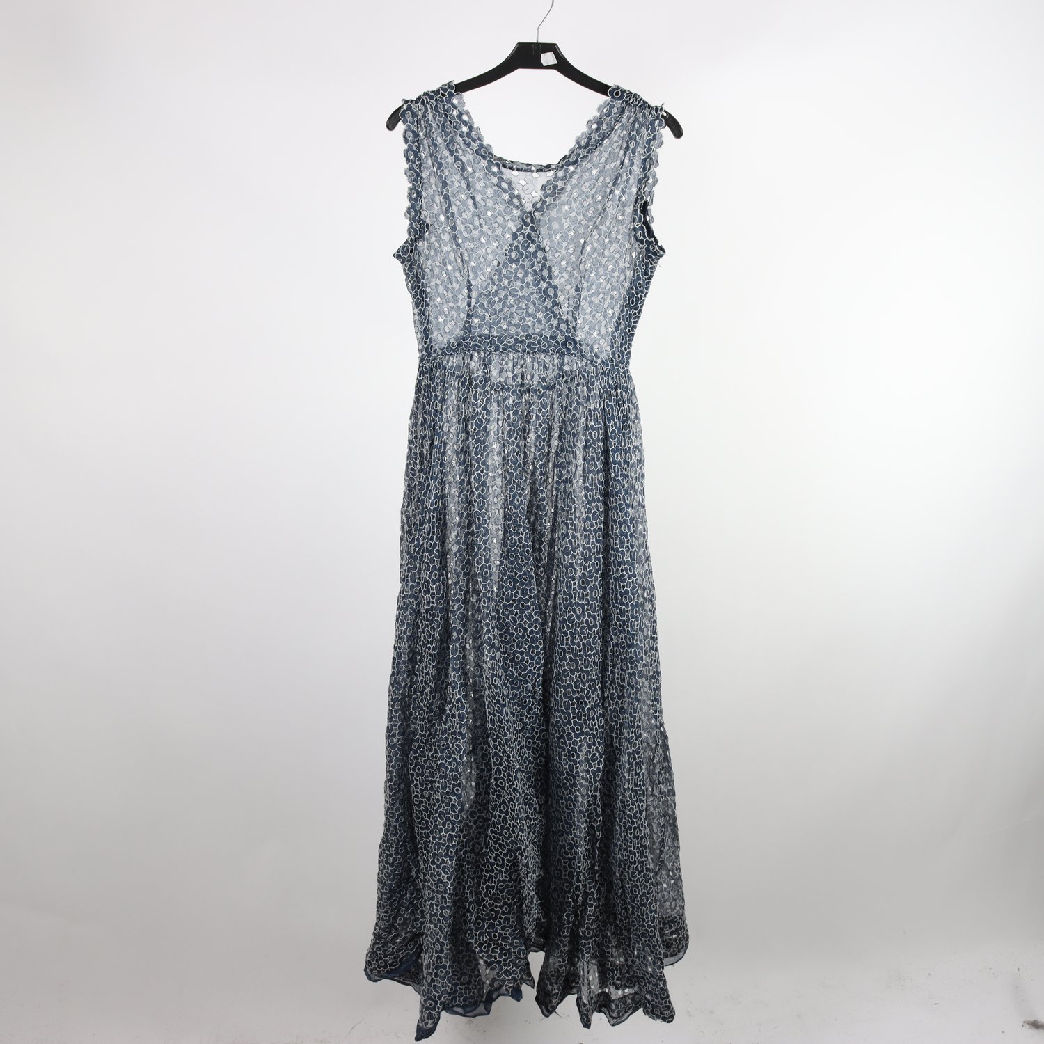 Klänning, Okänd, blommig, broderad, som tyll, retro, stl. ca. XS.