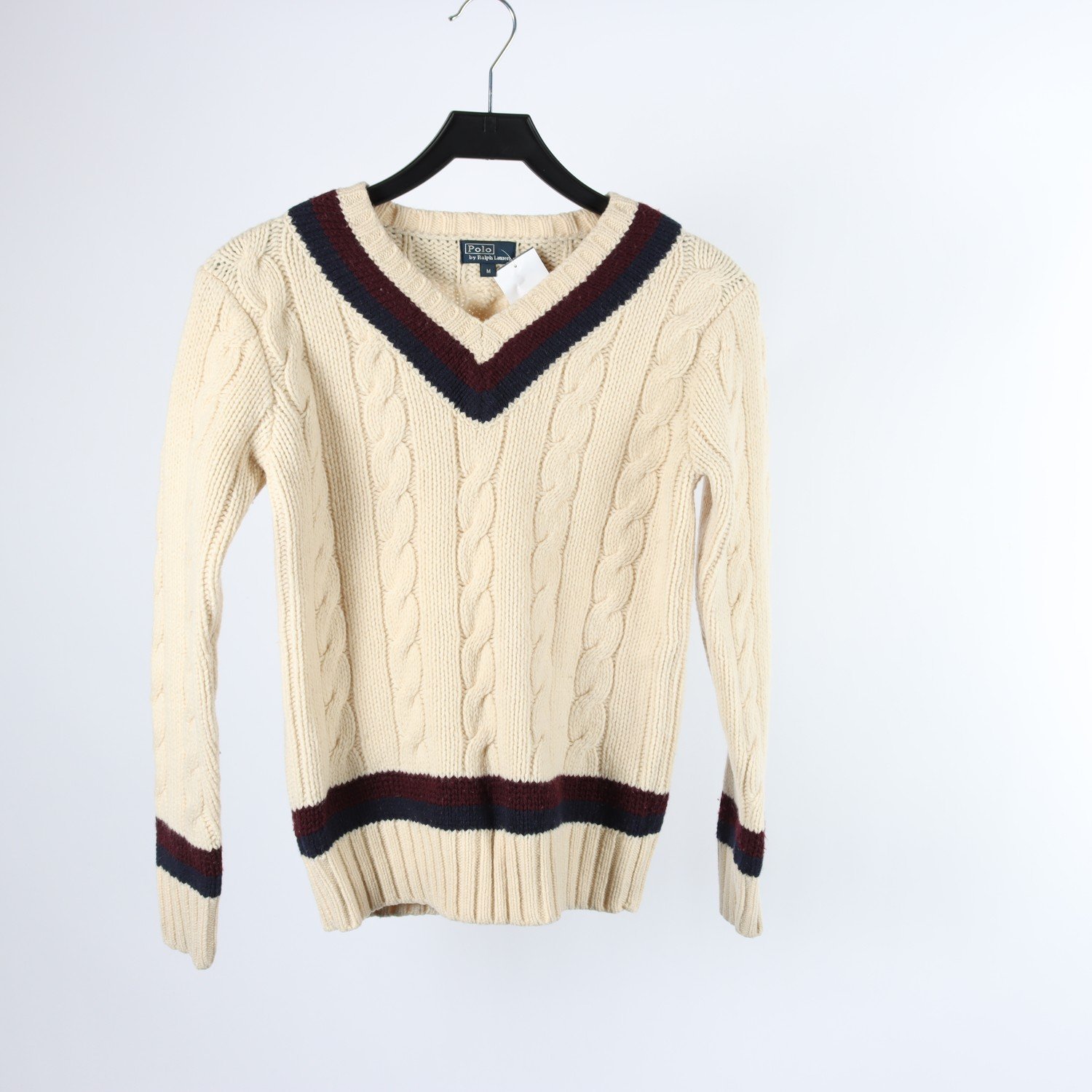 Tröja, Polo Ralph Lauren, ljusbeige, blå, vinröd, stl. M
