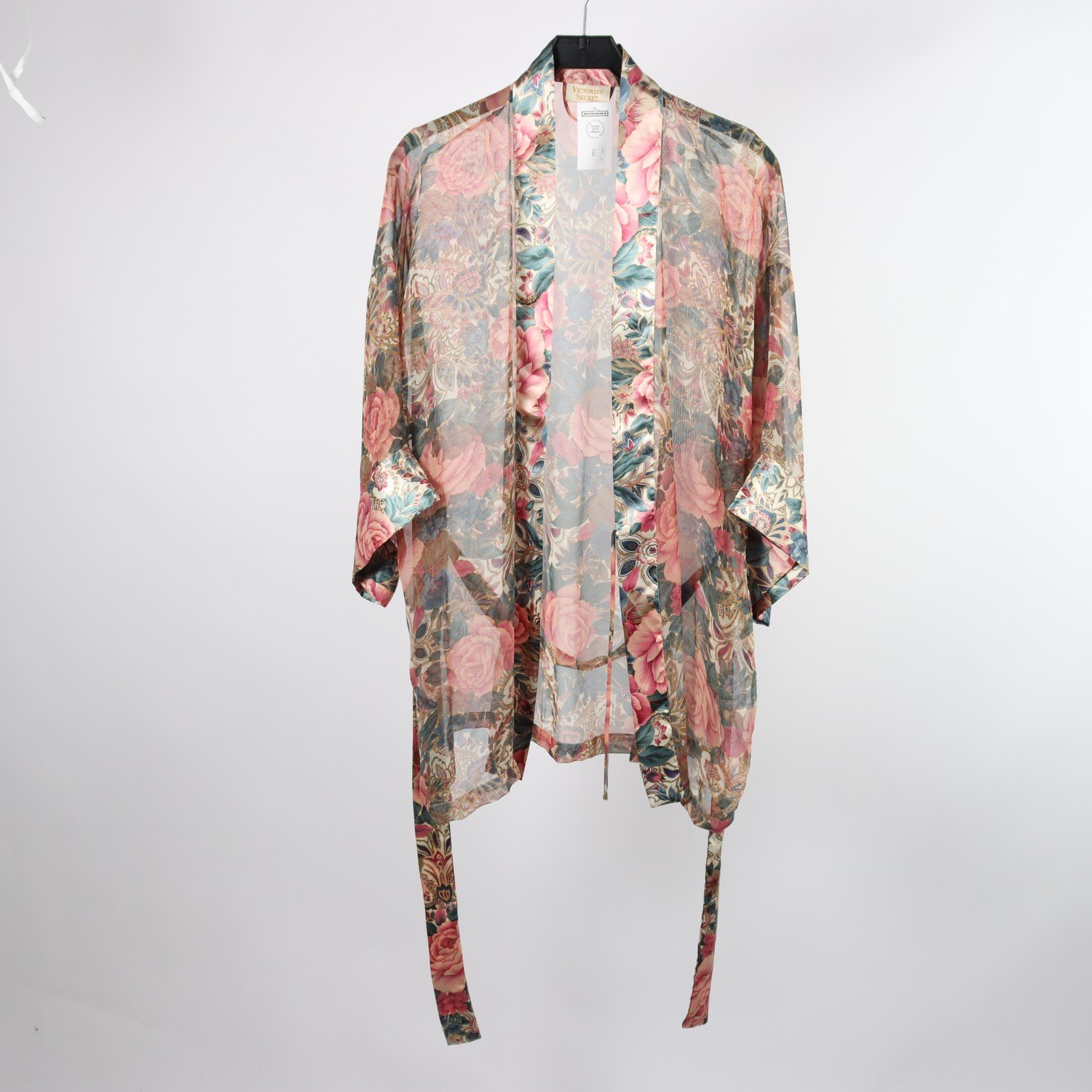 Kimono, Victoria’s Secret, blommig, rosa, stl. one size.