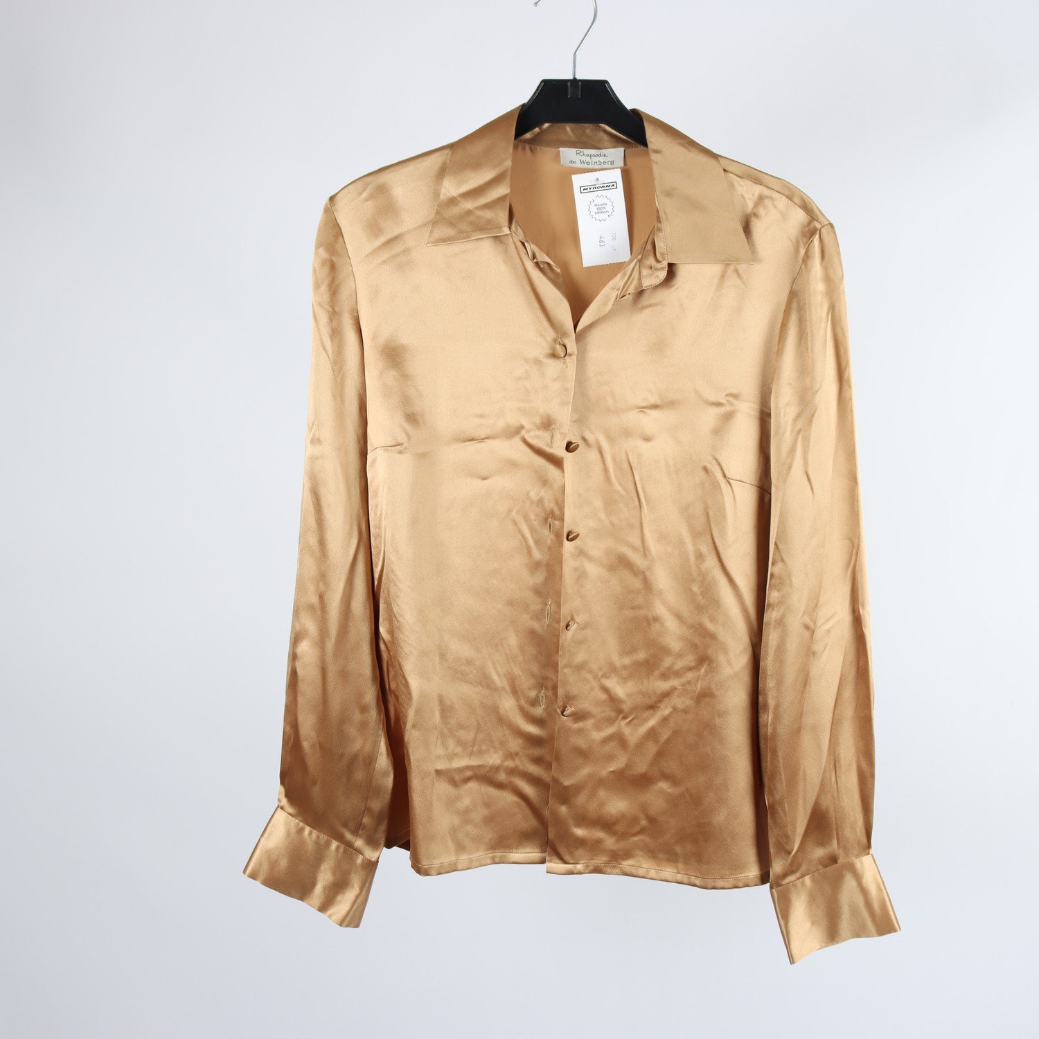 Blus, Rhapsodie de Weinberg, guld, silke, stl. 40.