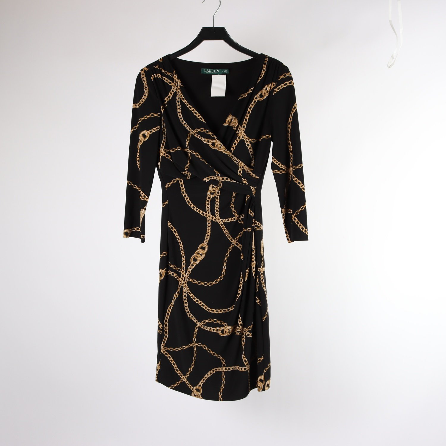 Klänning, Ralph Lauren, svart, mönstrad, stl. 4 (XS)