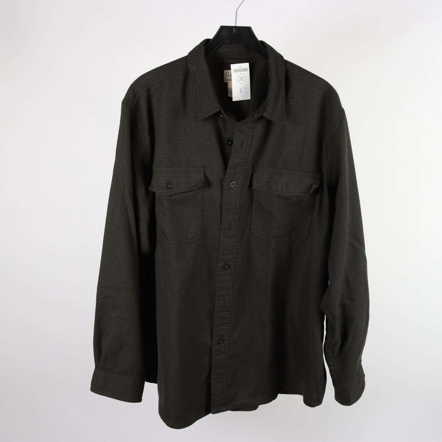 Skjorta, L.L.Bean, grön, svart, stl. XL