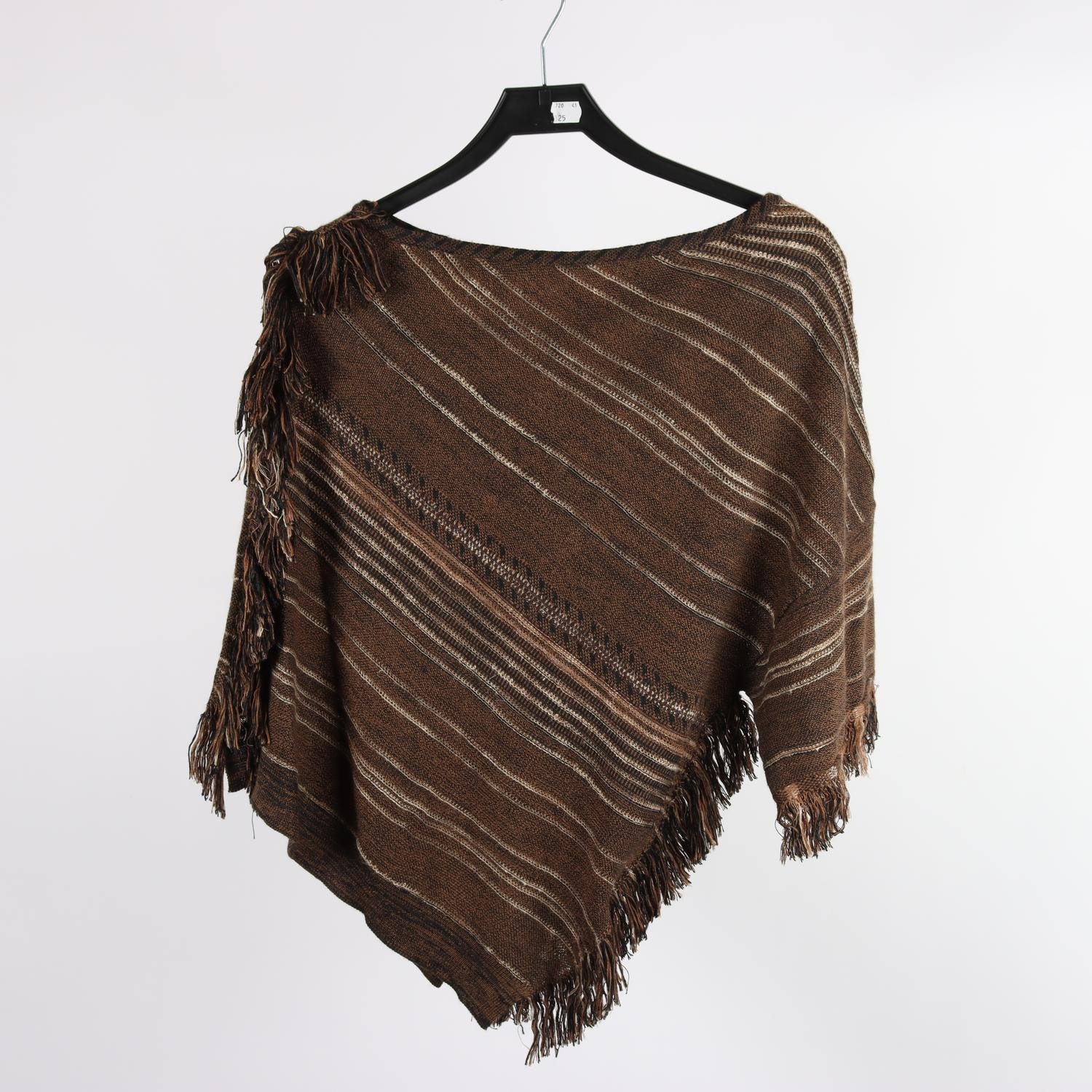 Tröja/poncho, Ralph Lauren, brun, beige, silke, cashmere, lin, stl. S.