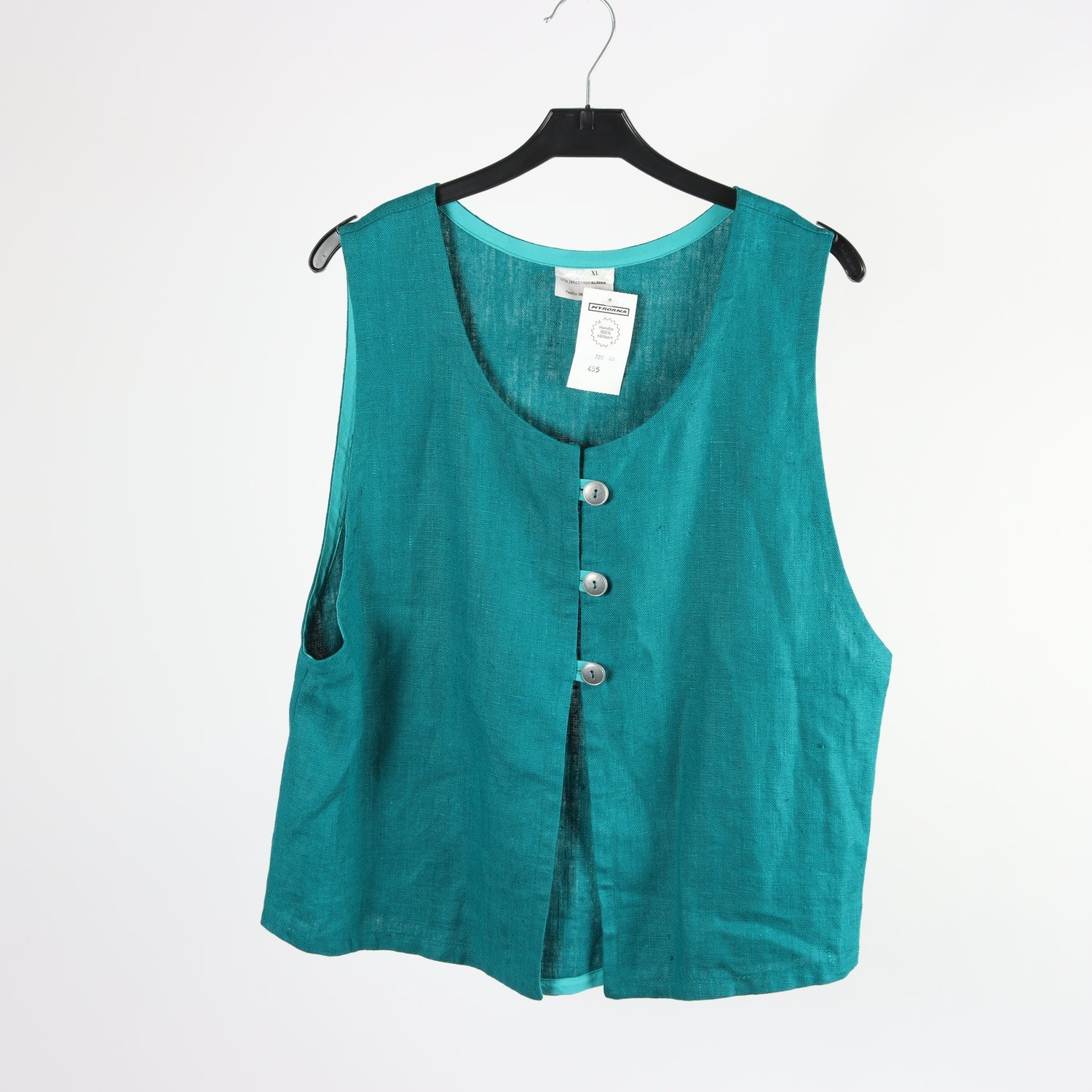 Väst, Ulla Jacobsson, turkos, stl. XL