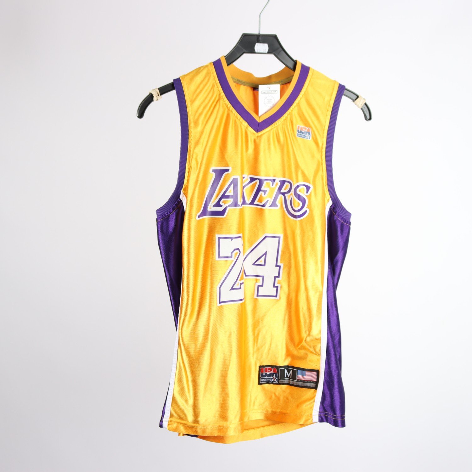 Basketlinne, USA basketball, Lakers, Bryant 24, gul, stl. M