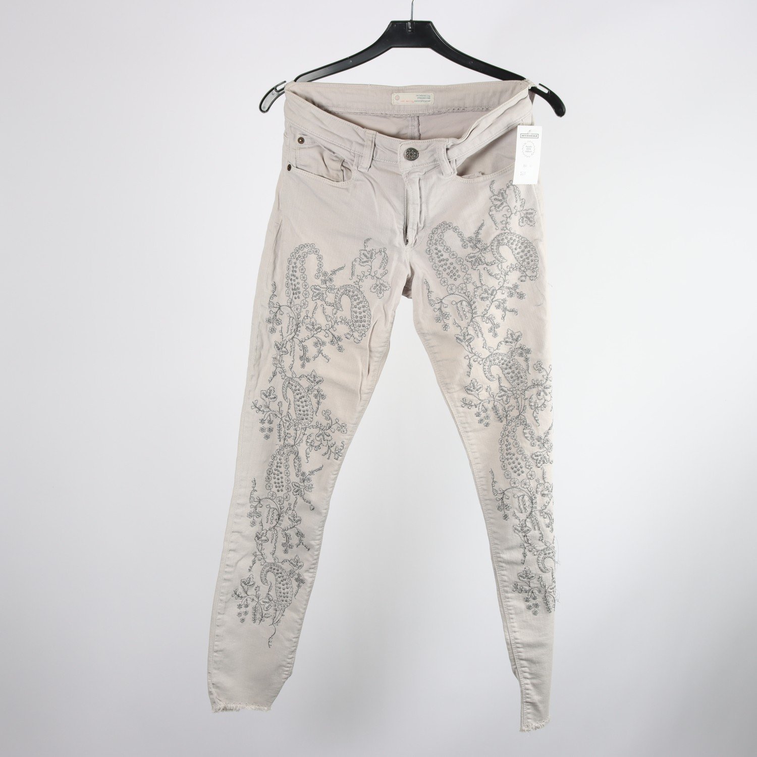 Jeans, Odd Molly, beige, broderi, stl. 0 (XS)