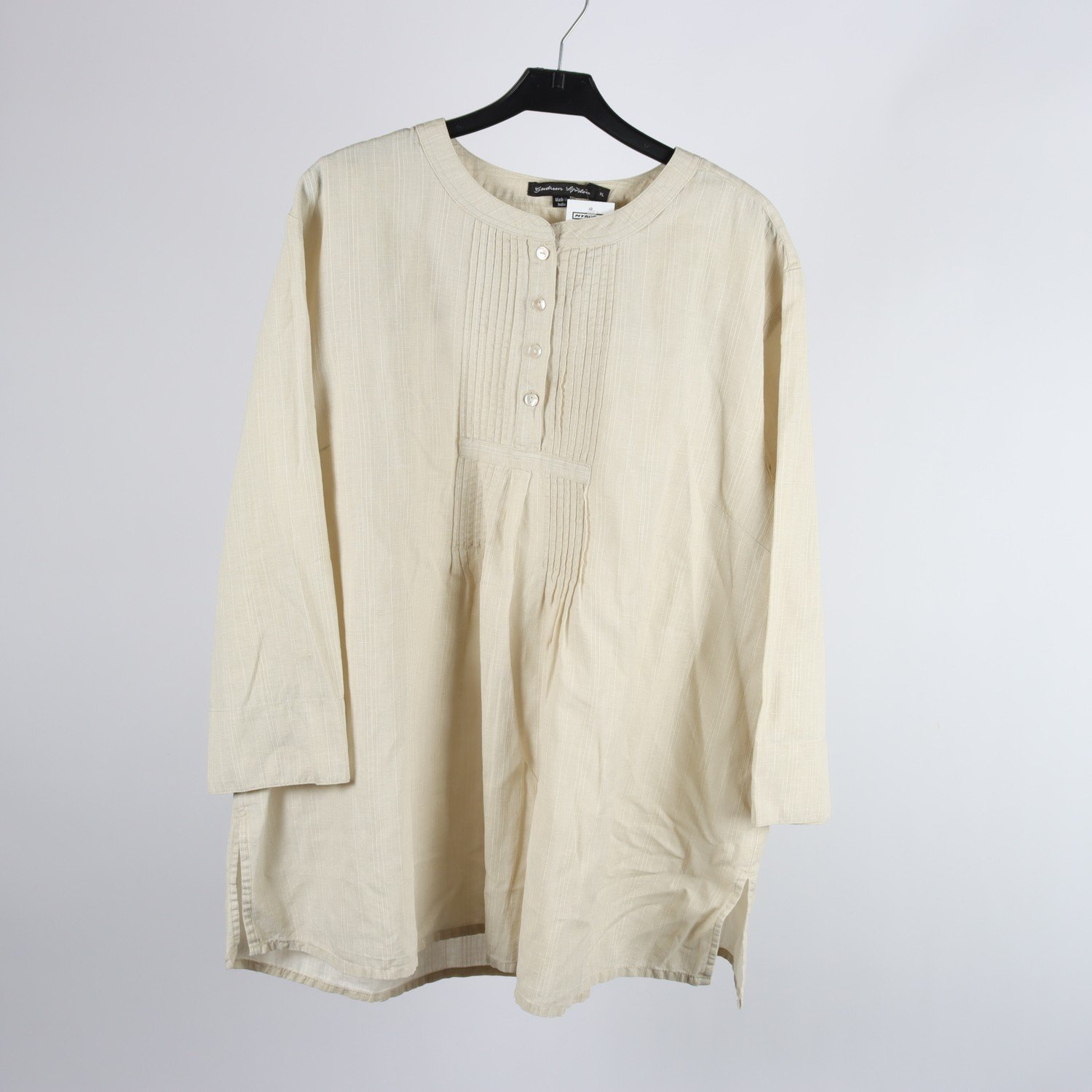 Blus, Gudrun Sjödén, beige, stråveck, stl. XL