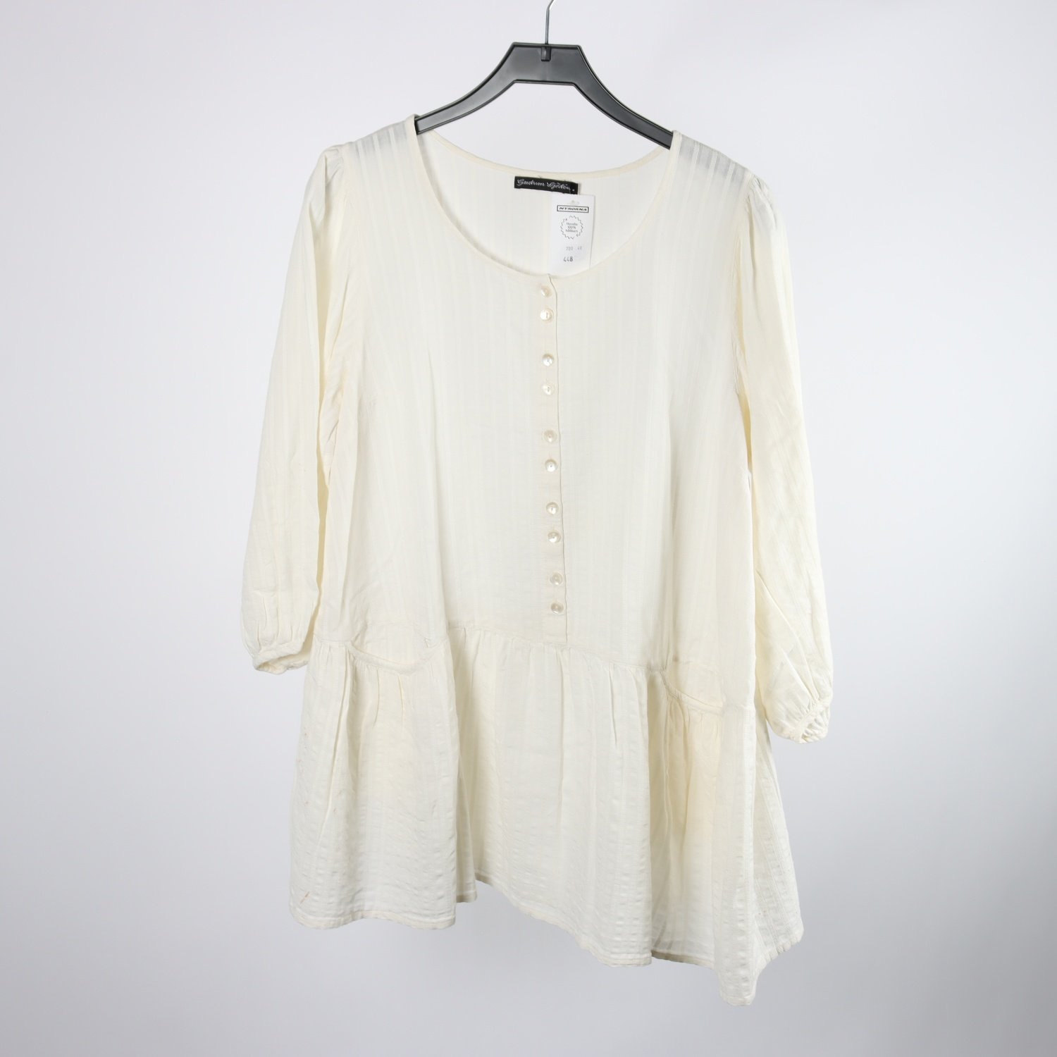 Blus, Gudrun Sjödén, vit, randig, 100% bomull, stl. L