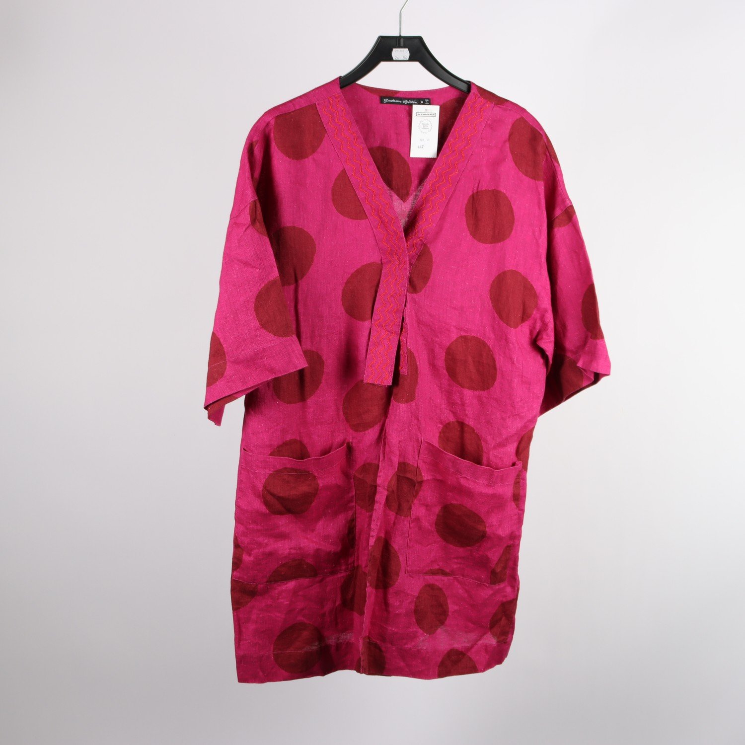 Kofta, Gudrun Sjödén, rosa, prickig, 100% linne, stl. M