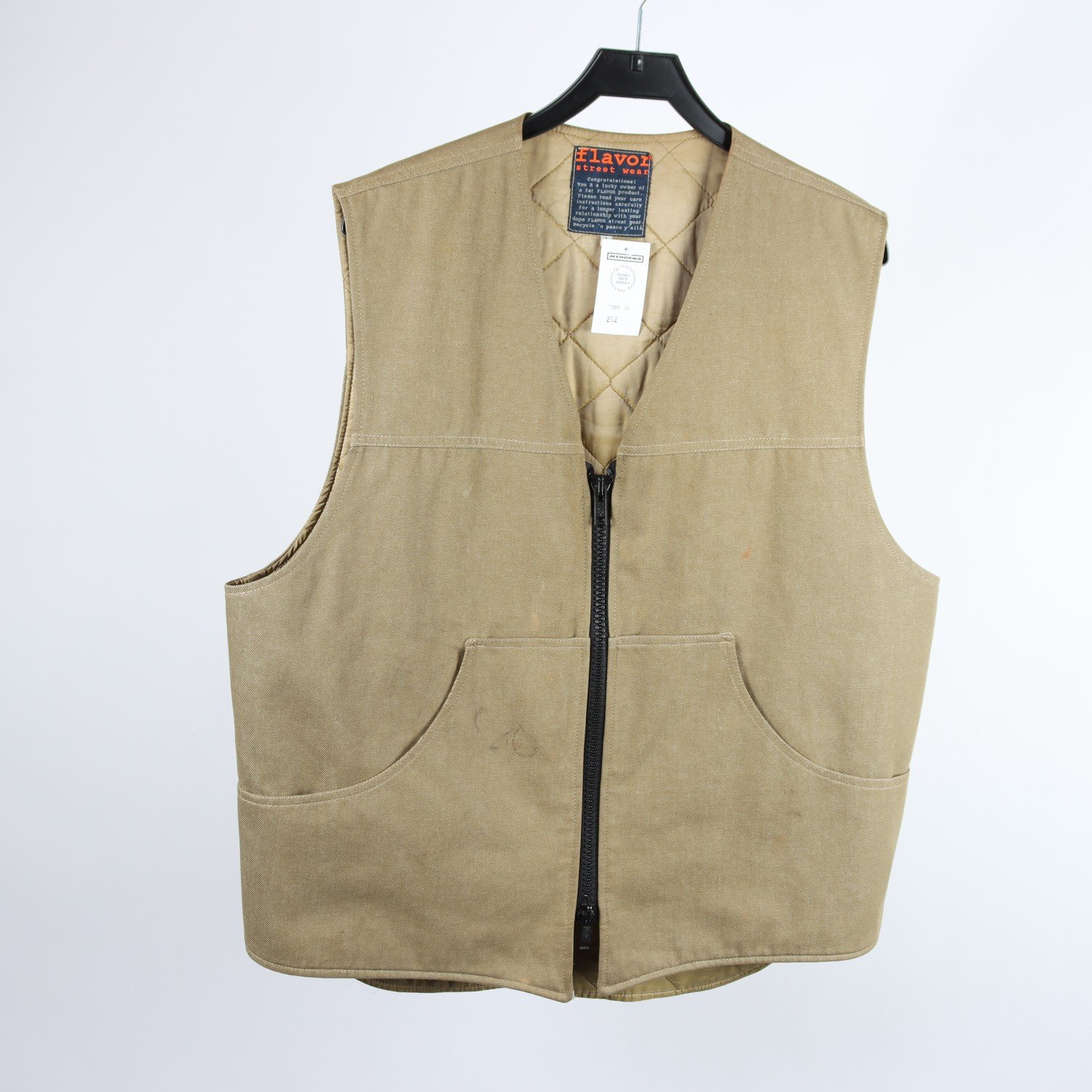 Fodrad väst, Flavor, grön, denim, stl. L