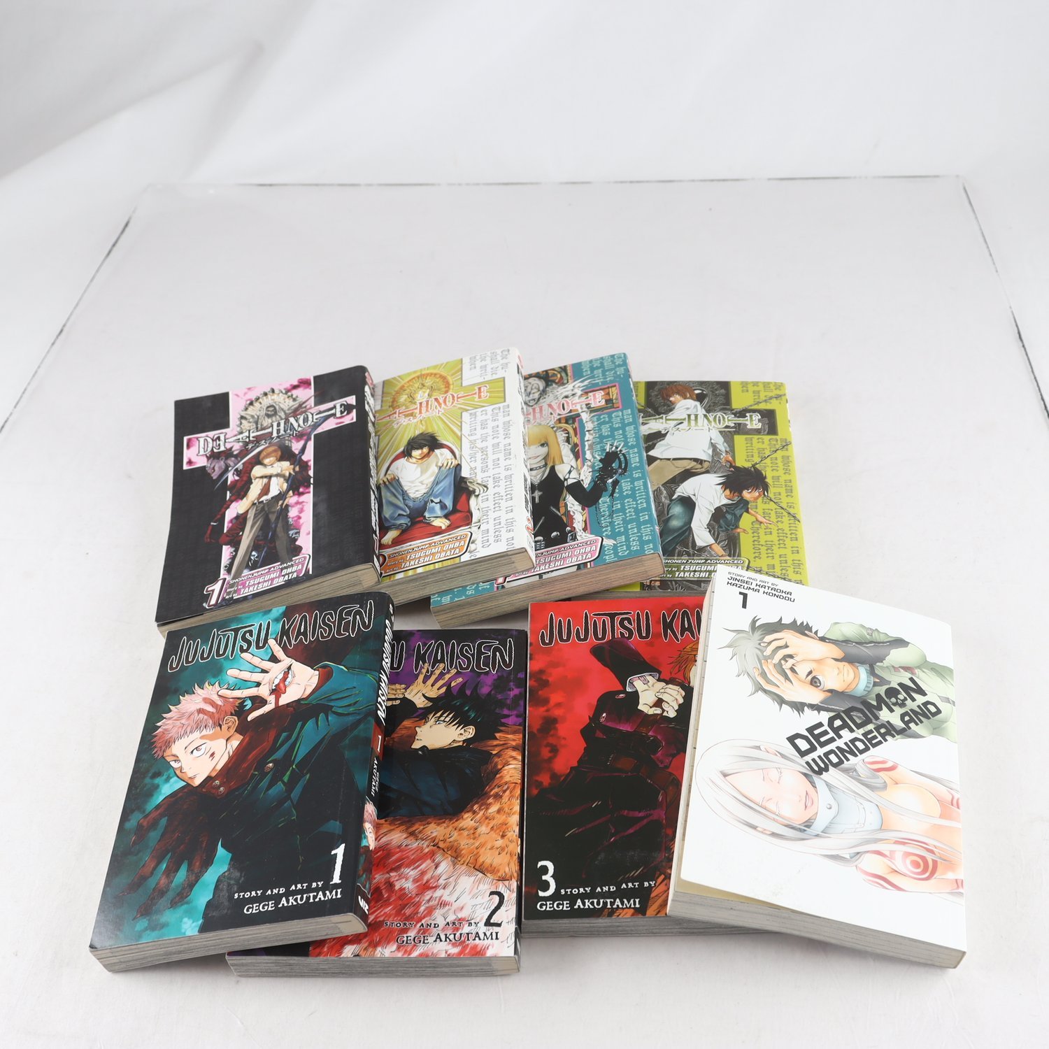 Manga: Death Note, Jujutsu Kaisen m.m, paket med 8 volymer