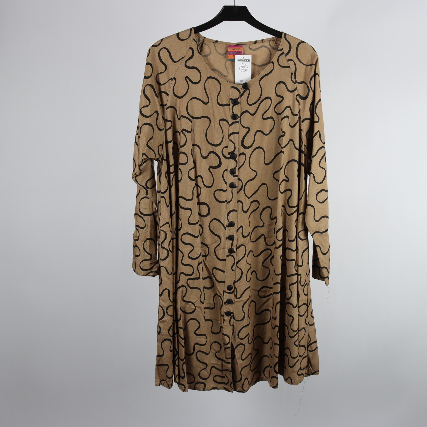 Klänning, Gudrun Sjödén, brun, mönstrad, 100% viskos, stl. S