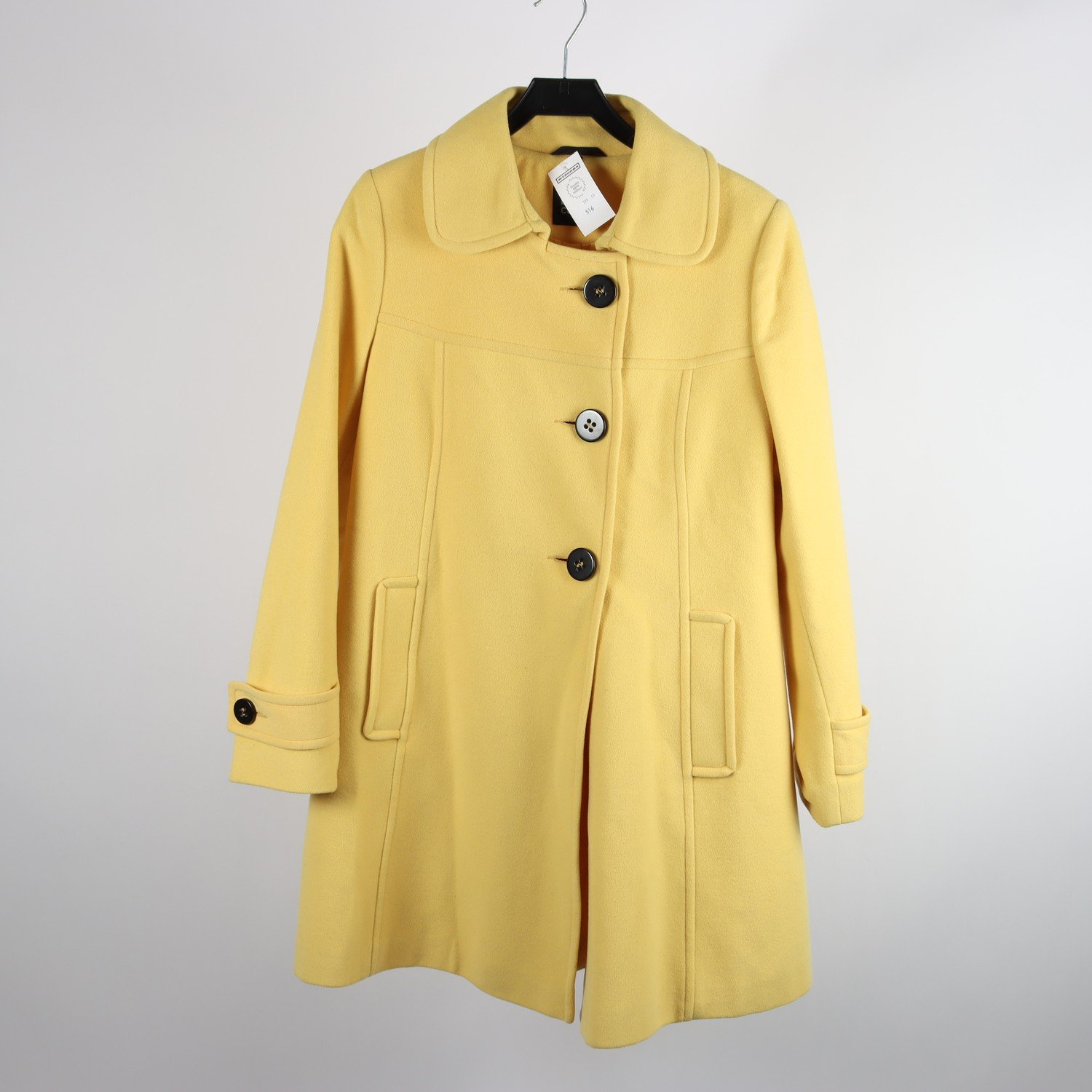 Ullkappa, Dixi coat, gul, 10% kashmir, stl. 40