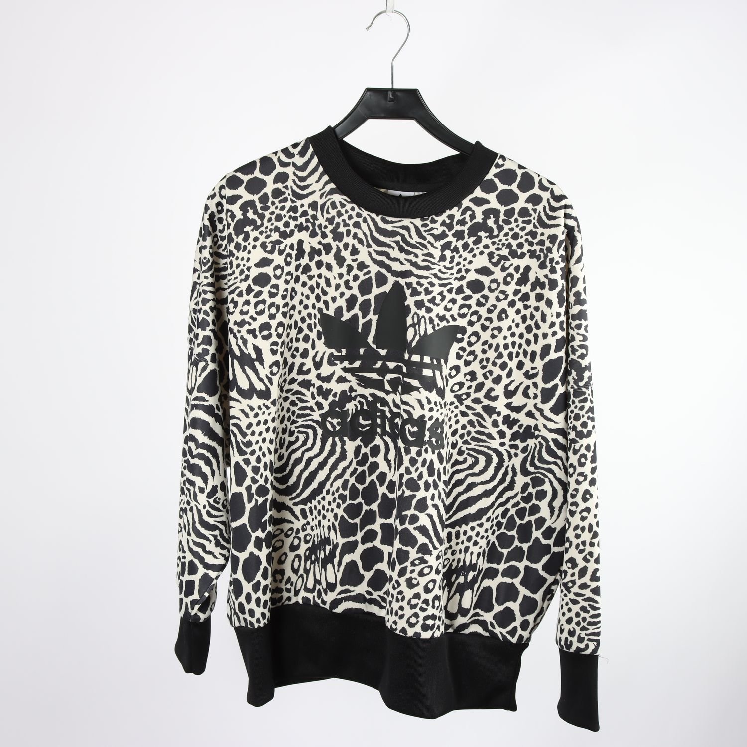 Collegetröja, Adidas, leopard-print, stl. 40