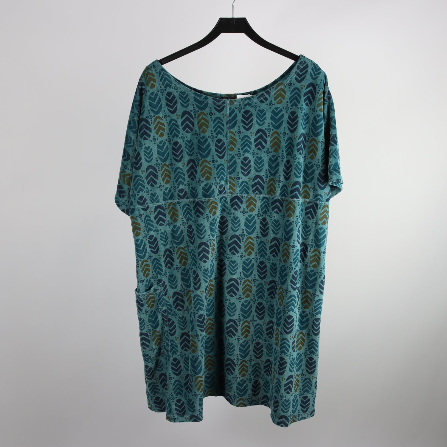 Tunika, Gudrun Sjöden, turkos, mönstrad, sammet, stl. XL