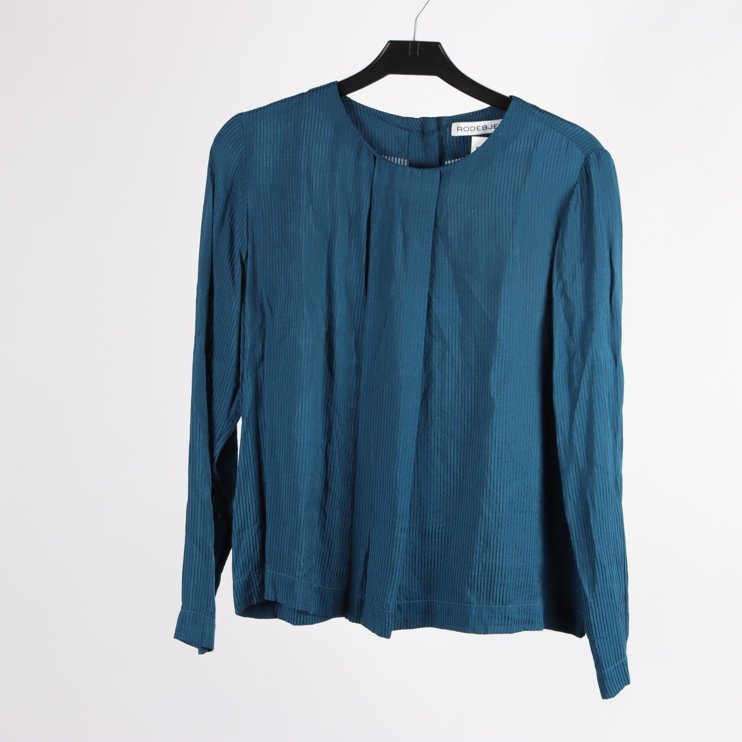 Sidenblus, Rodebjer, blå, randig, stl. XS