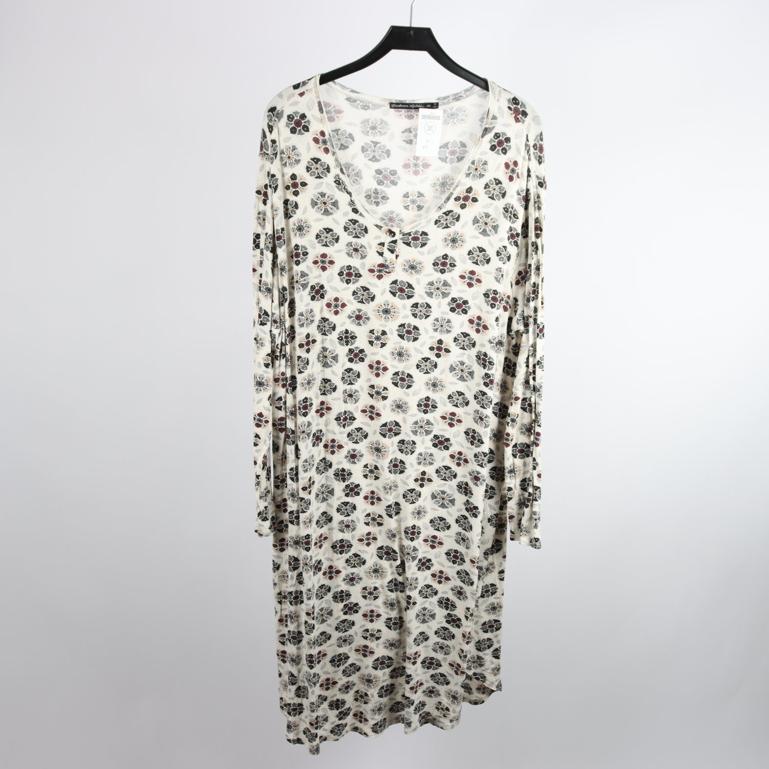 Klänning, Gudrun Sjöden, vit, blommig, trikå, stl. XXL