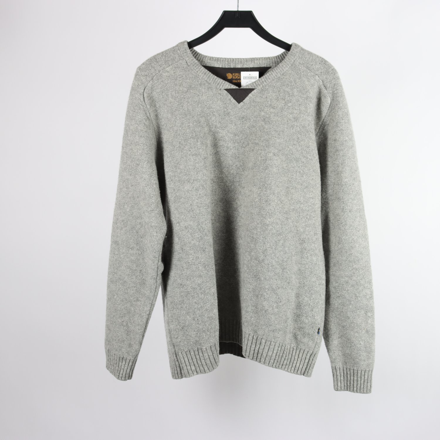 Stickad tröja, Fjällräven, grå, 100% ull, stl. XXXL