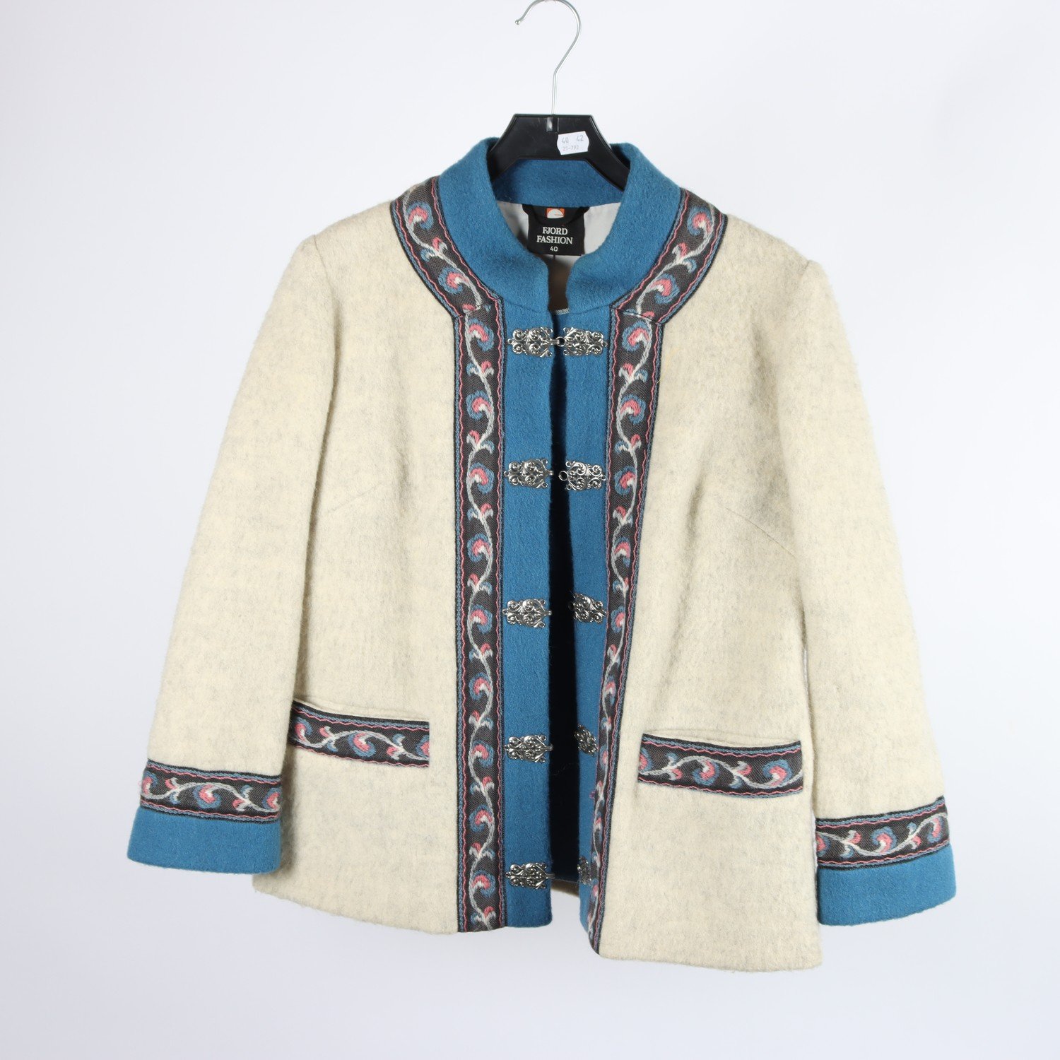 Fodrad kofta, Fjord Fashion, 100% ull, stl. 40