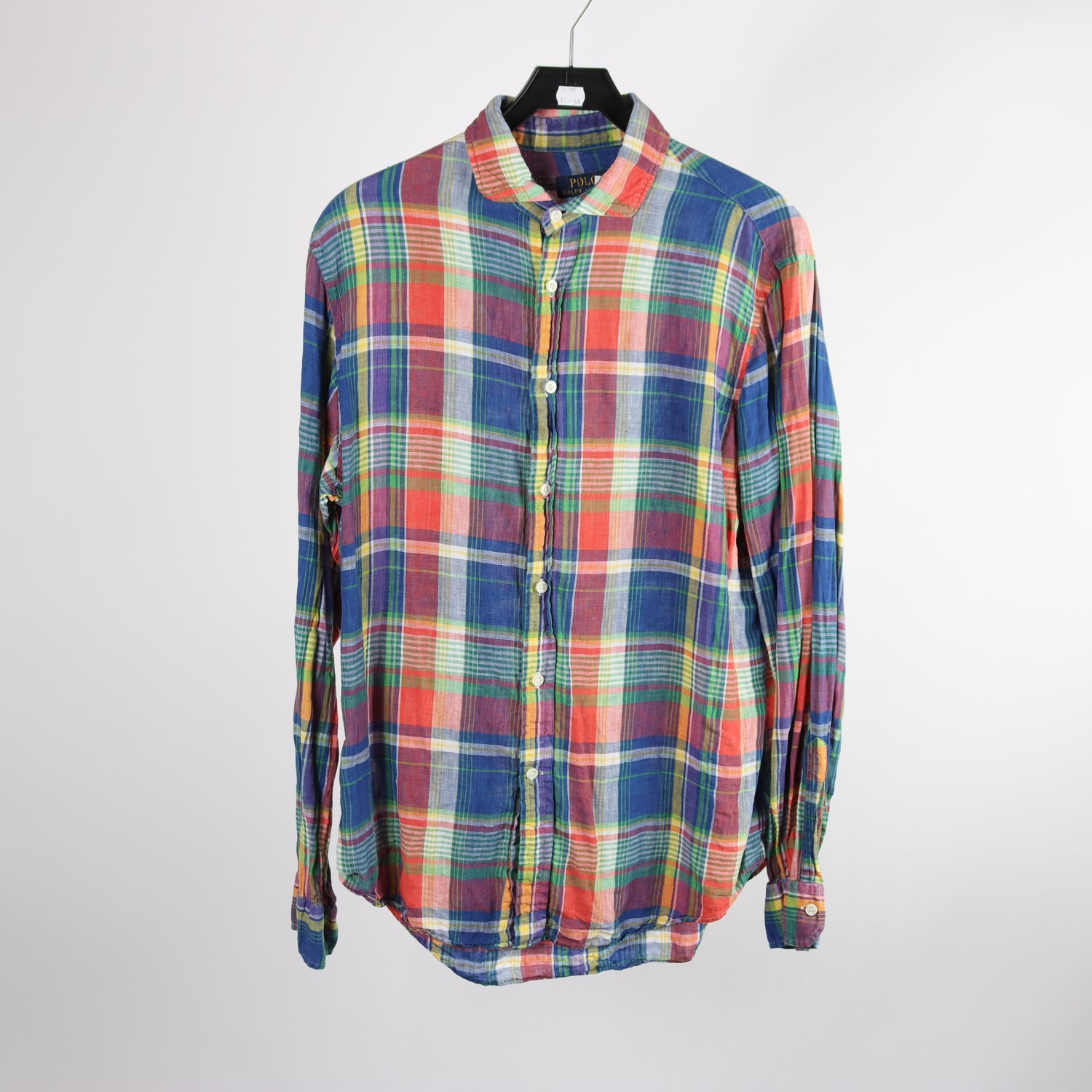 Skjorta, Polo by Ralph Lauren, rutig, 100% linne, stl. L