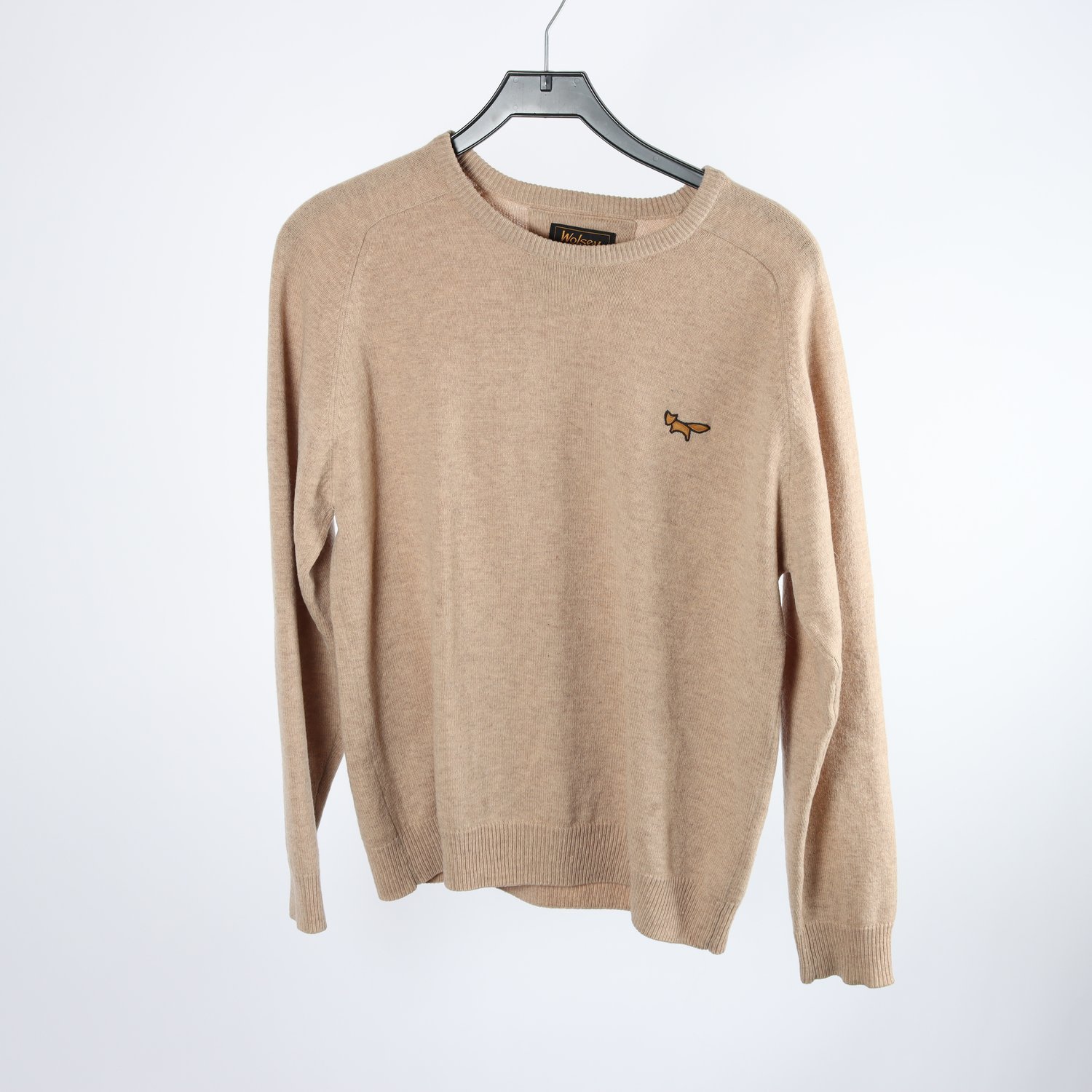 Stickad tröja, Wolsey, beige, 100% ull, stl. M