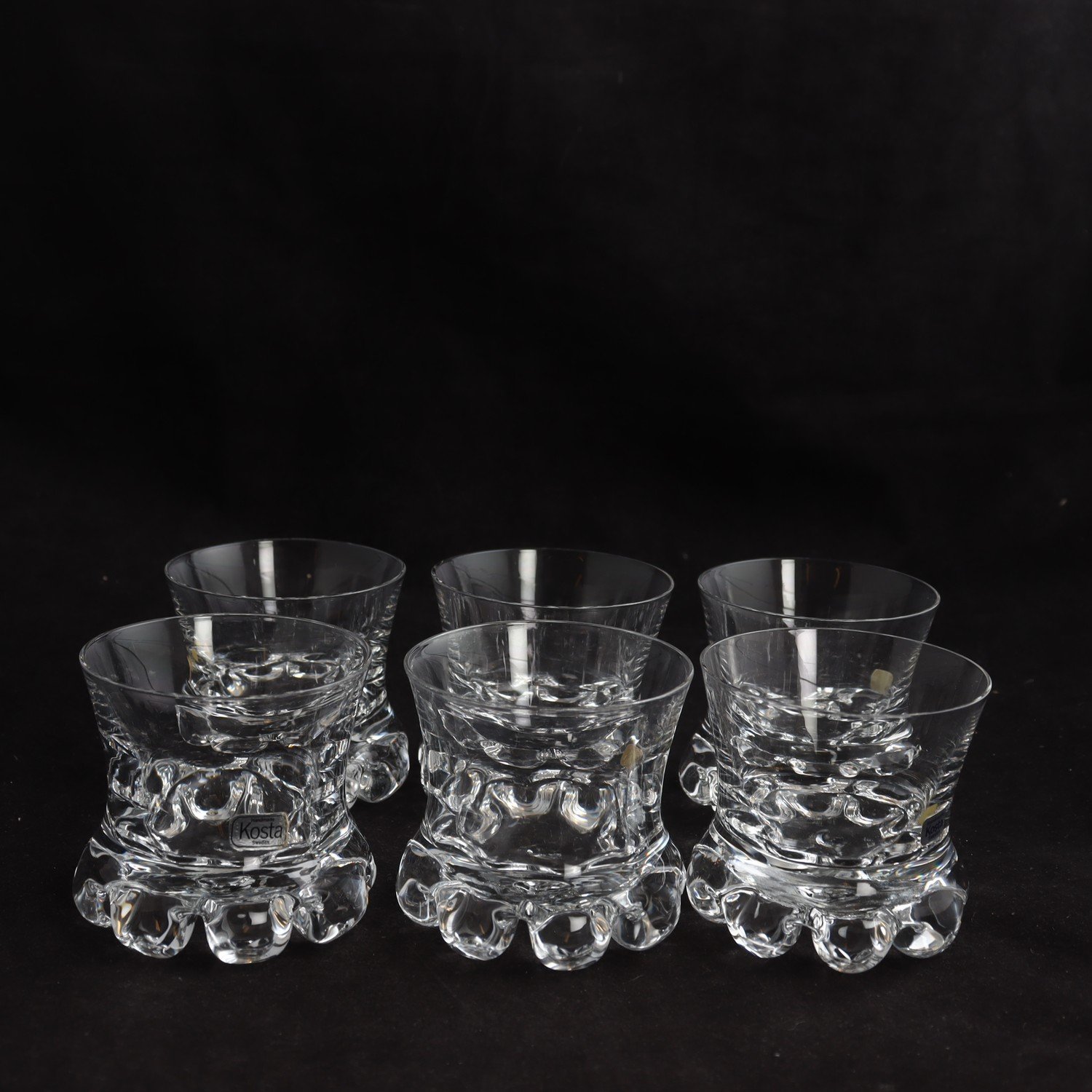 Glas, Whiskyglas, Kosta boda, ”Buster”, Göran Wärff, 6 st. Samfraktas ej.