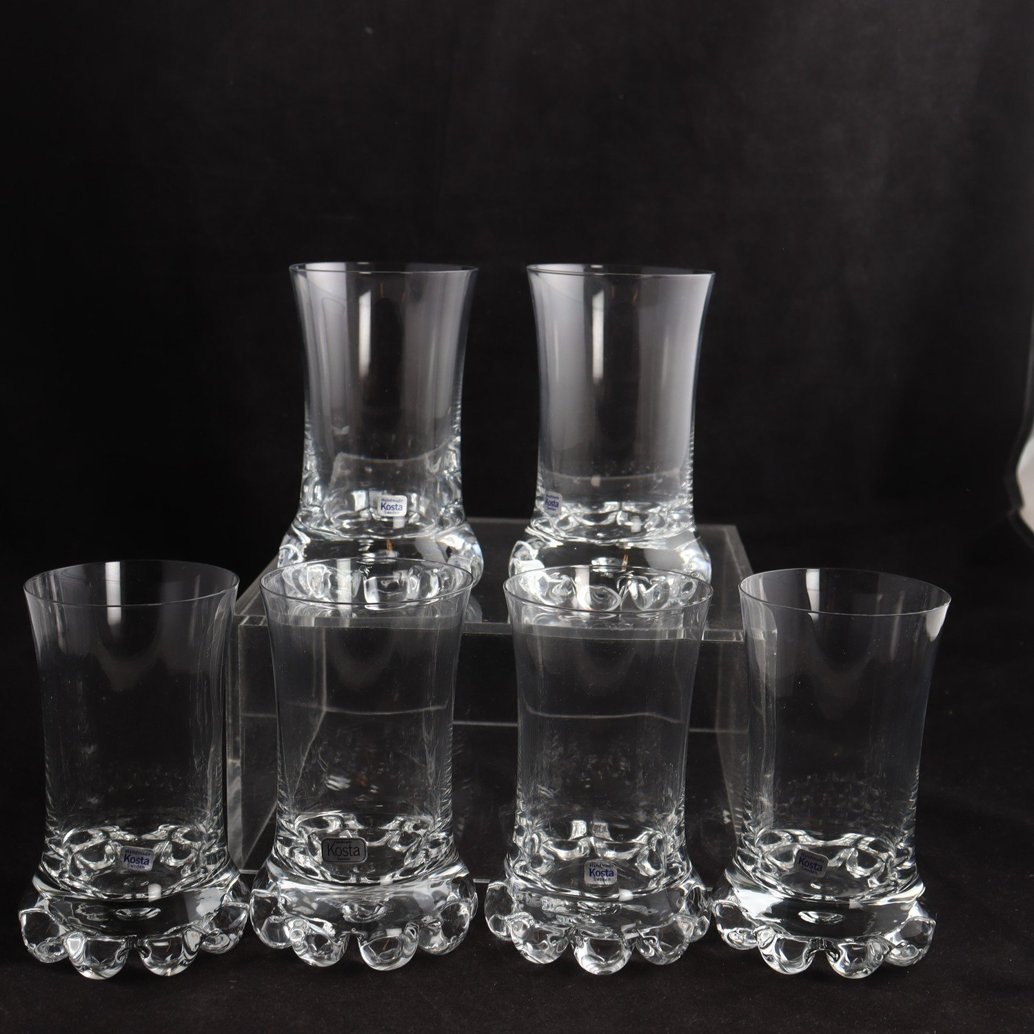 Glas, Kosta boda, ”Buster”, Göran Wärff, 6 st. Samfraktas ej.