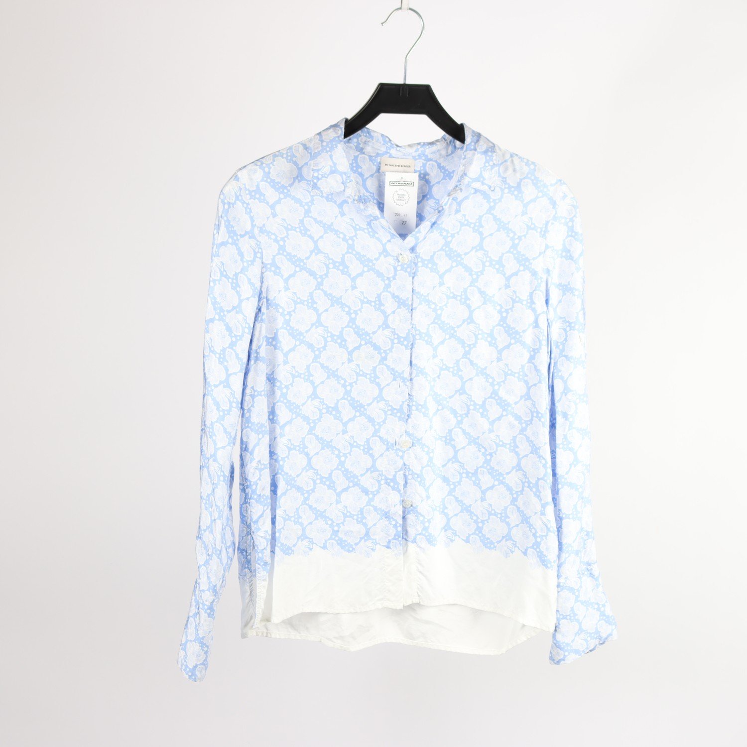Skjorta, Marlene Birger, mönstrad viskos satin, stl. 38