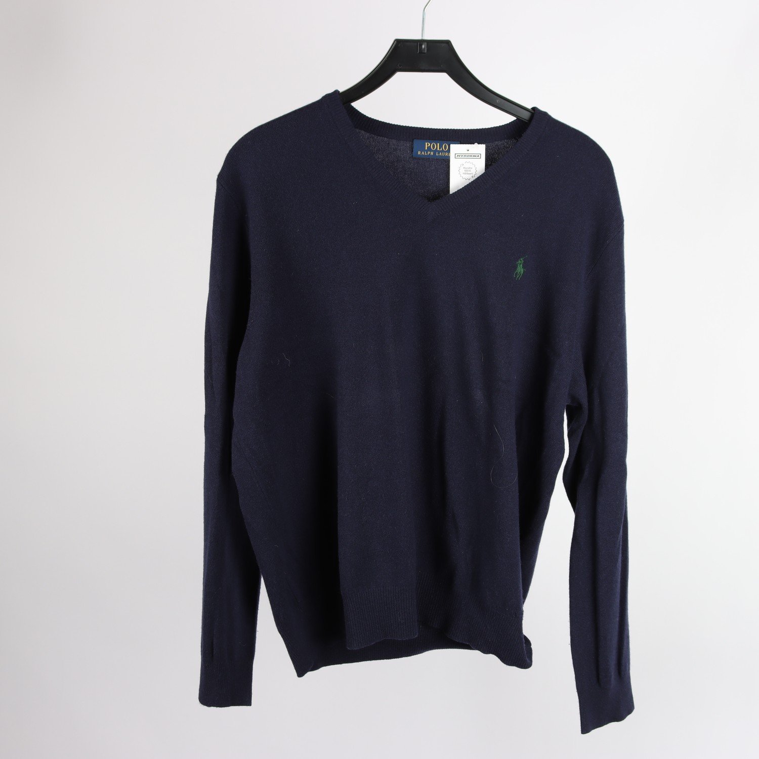 Stickad Tröja, Polo by Ralph Lauren, mörkblå, 100% merino ull, stl. L