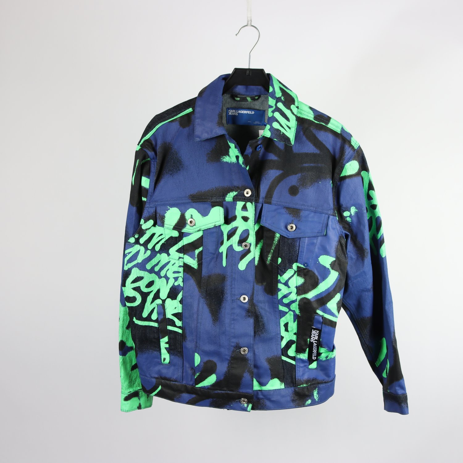 Jeansjacka, Karl Lagerfeld, blå, mönstrad, stl. S