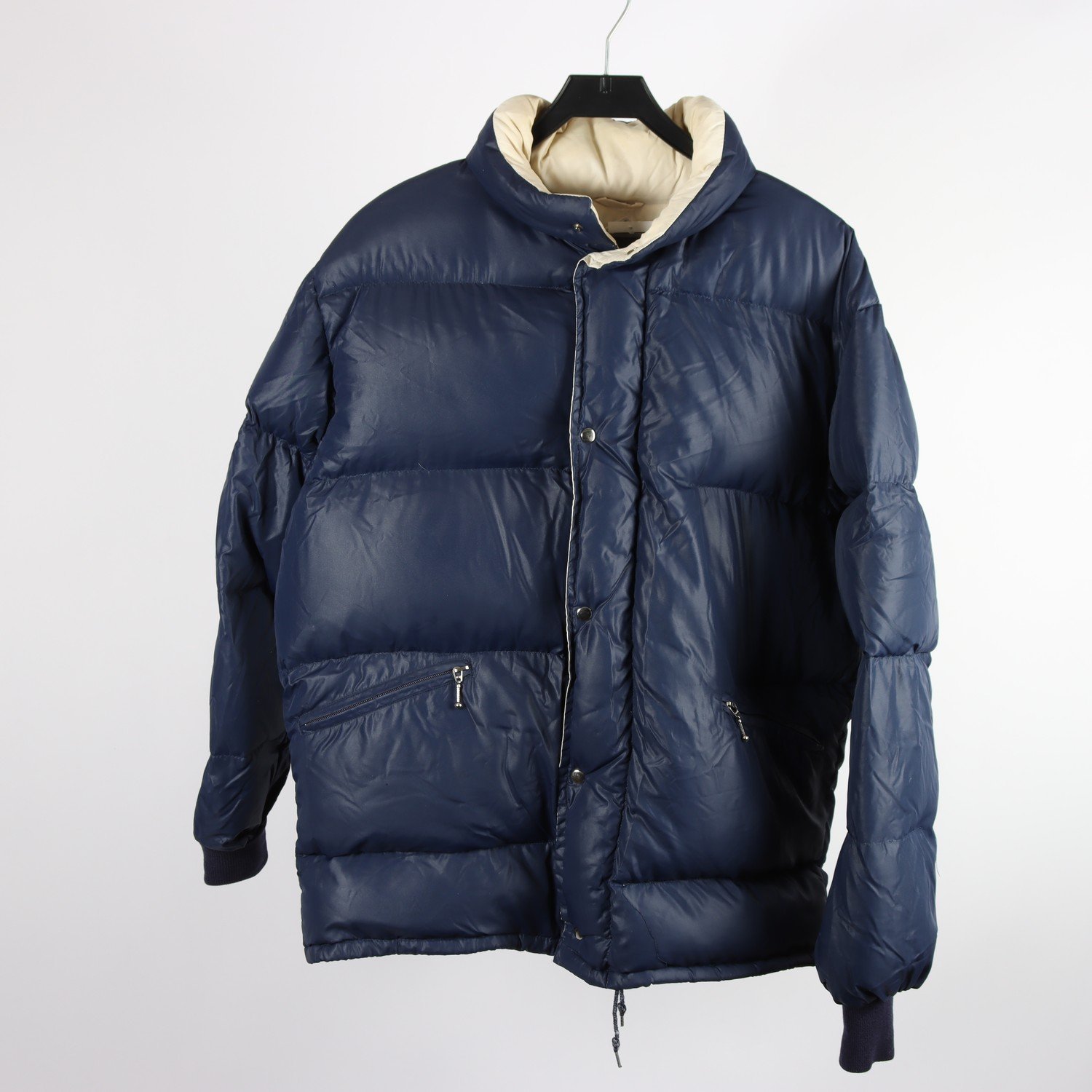 Dunjacka, H&M, vintage, blå, stl. M