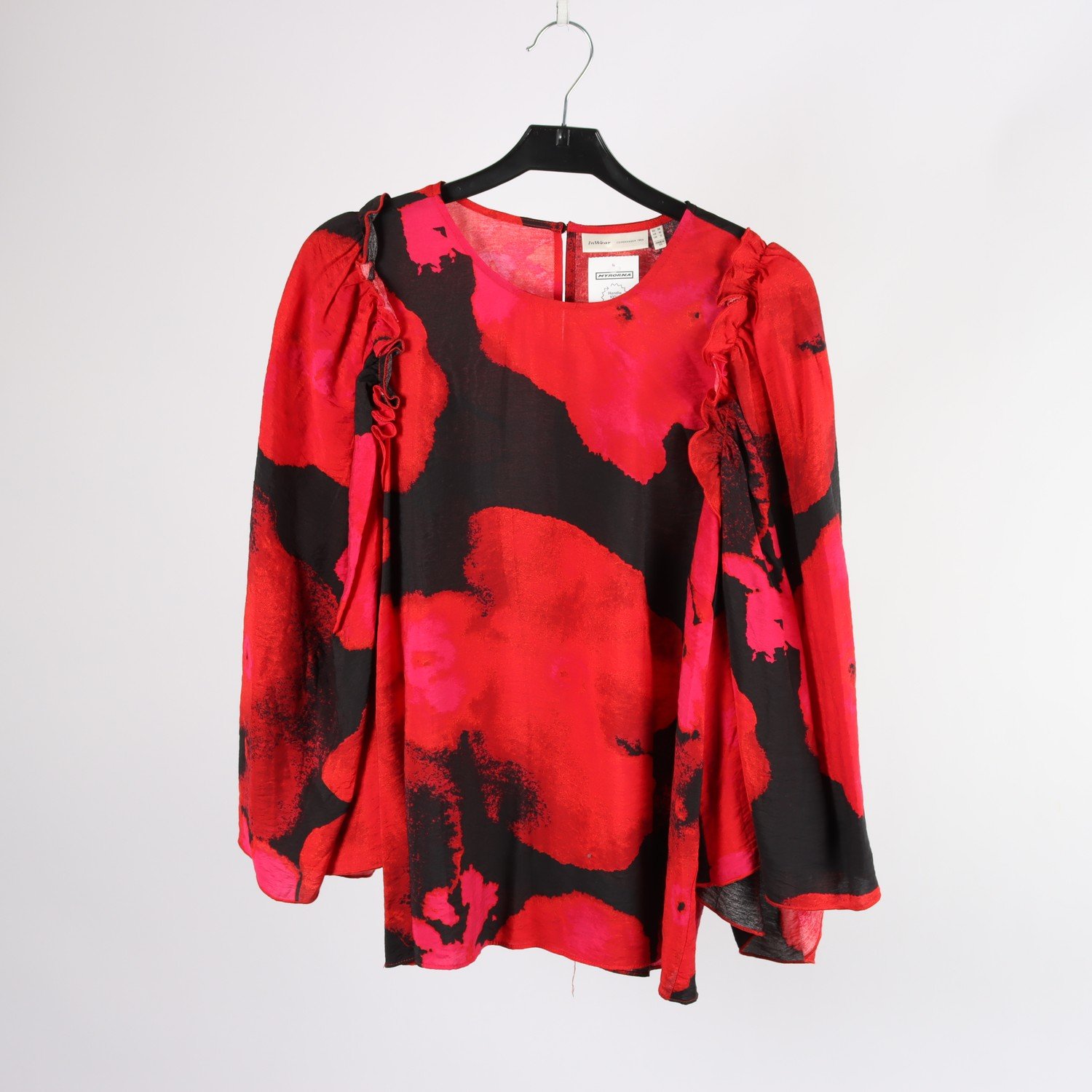 Blus, InWear, blomster mönstrad, viskos, vida ärmar, stl.38