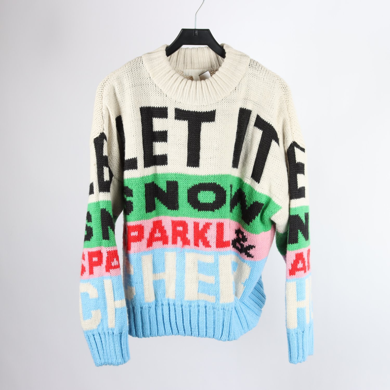 Stickad tröja, HM, ”Let it snow sparkl and cheer”, Stl. M
