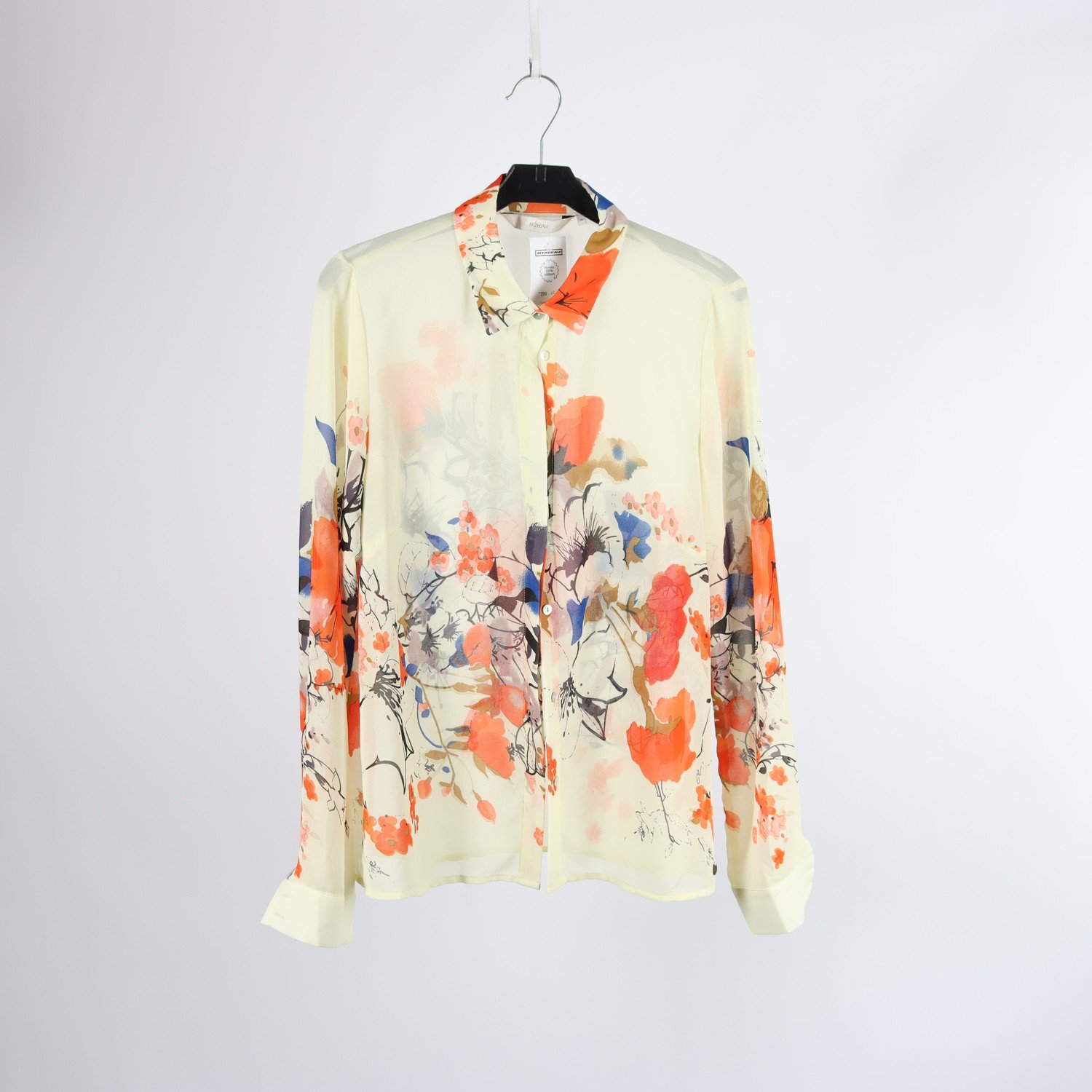 Skjorta, Numph, blomster mönstrad, chiffon, stl. 38