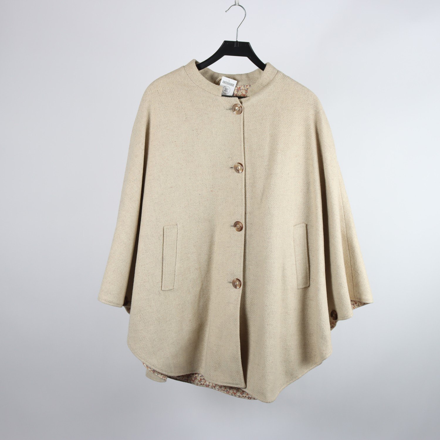 Poncho, beige, stl. One size