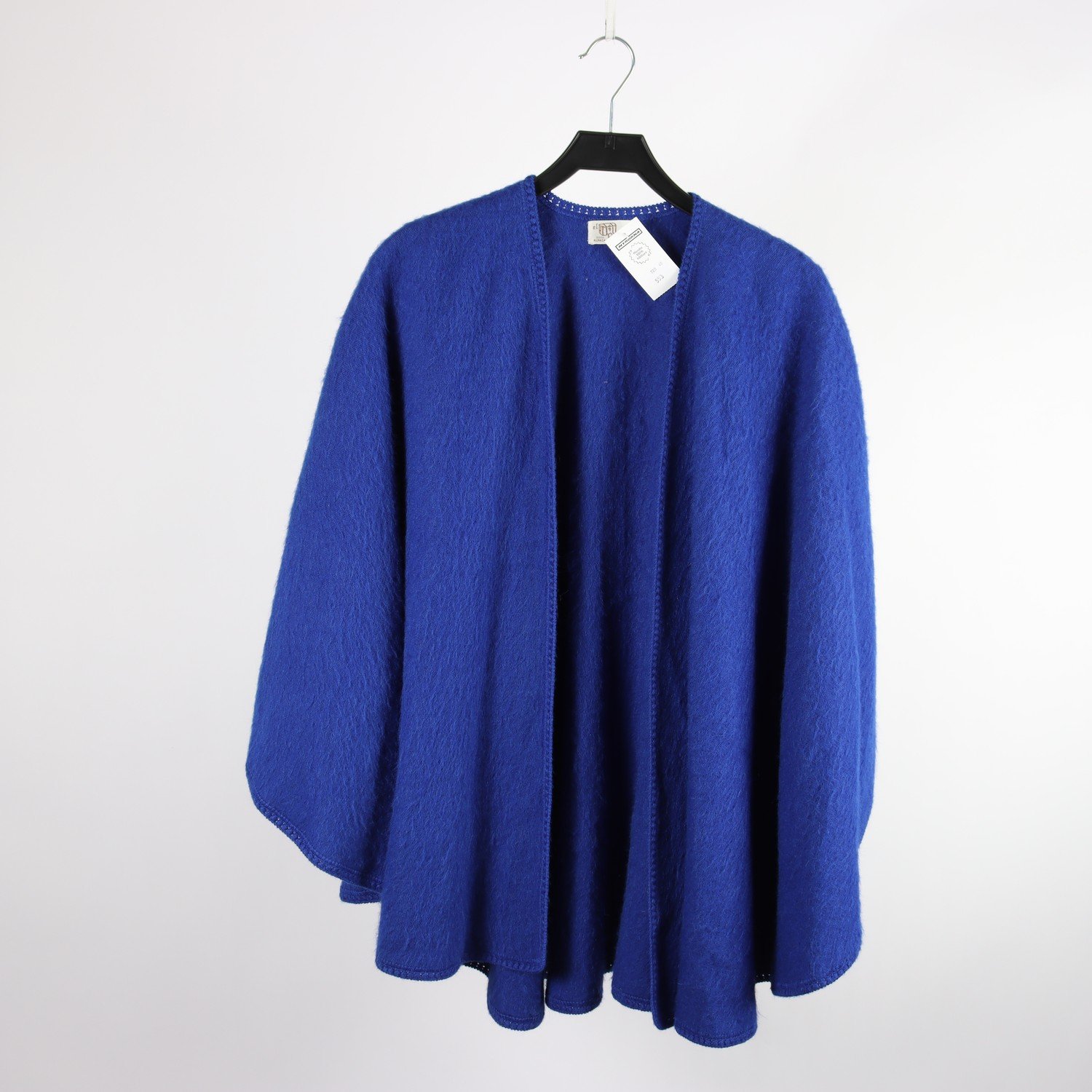 Poncho, El Baul, blå, 100% alpacka, stl. One size
