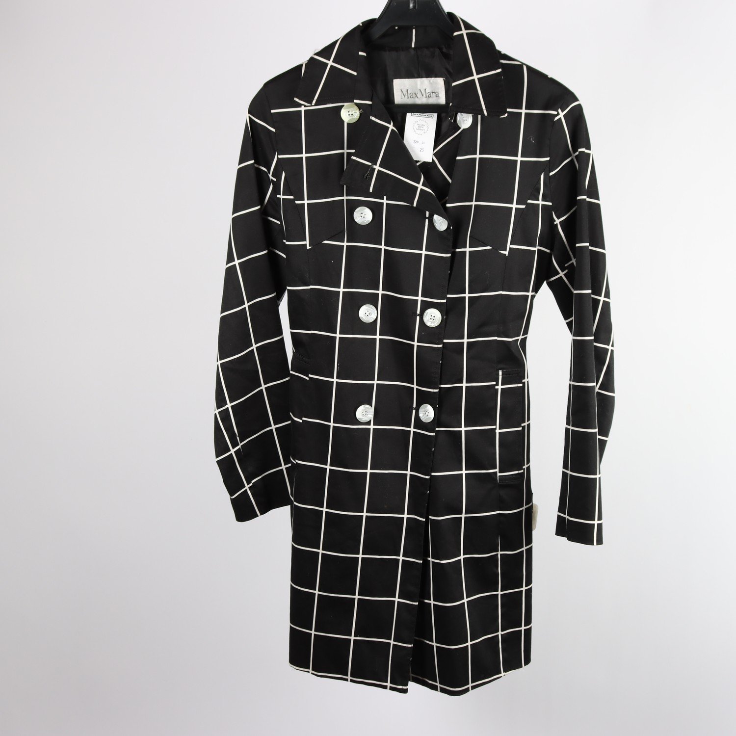 Trench coat, Max Mara, grafisk mönster, bomull satin, stl. xl