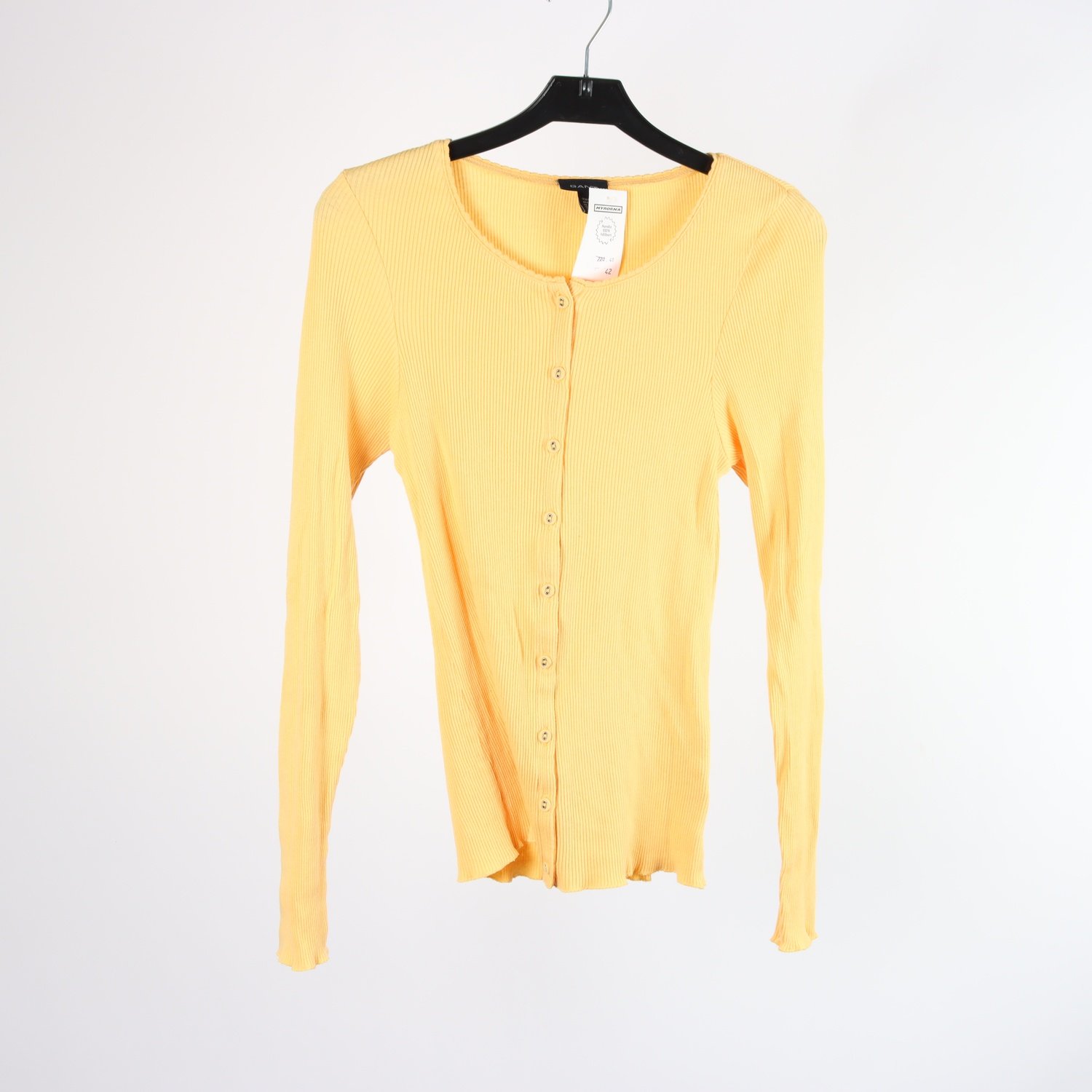 Ribbat tjöja, Gant, knäppning fram, 100% cotton, Stl. M