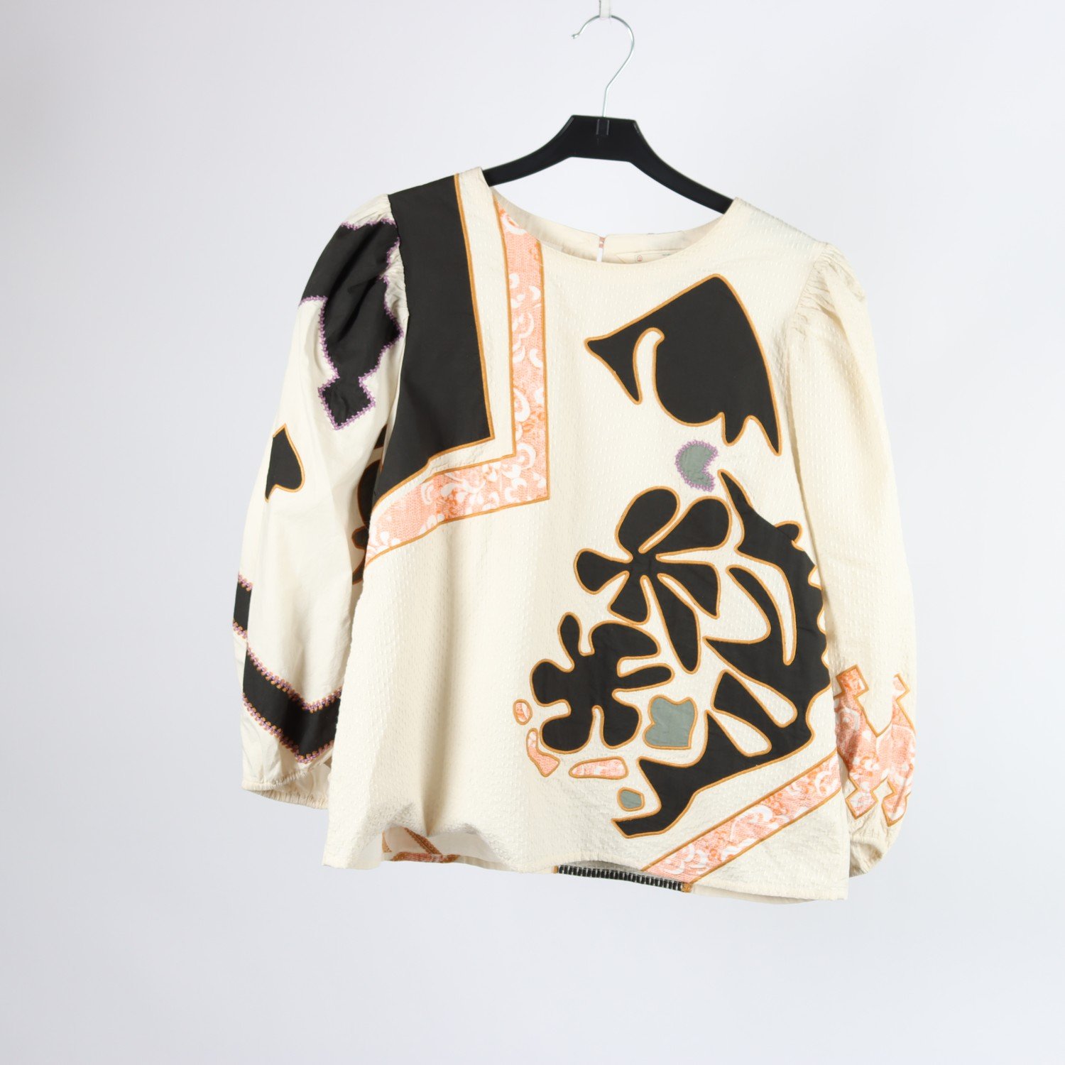 Blus, Odd Molly, patchwork broderad bomull, stl. 2 (38)