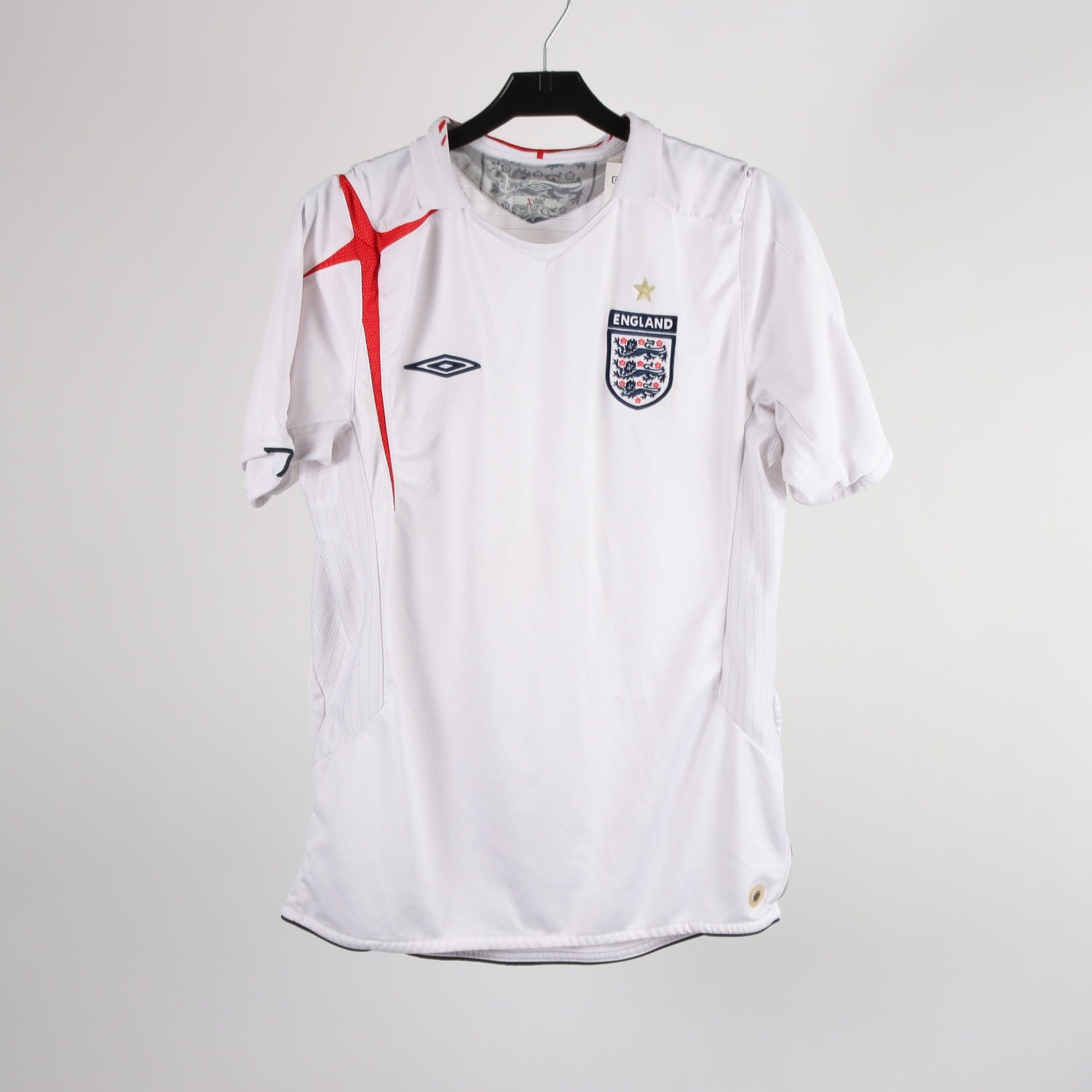 Fotbollströja, Umbro, vit, England, stl. M.