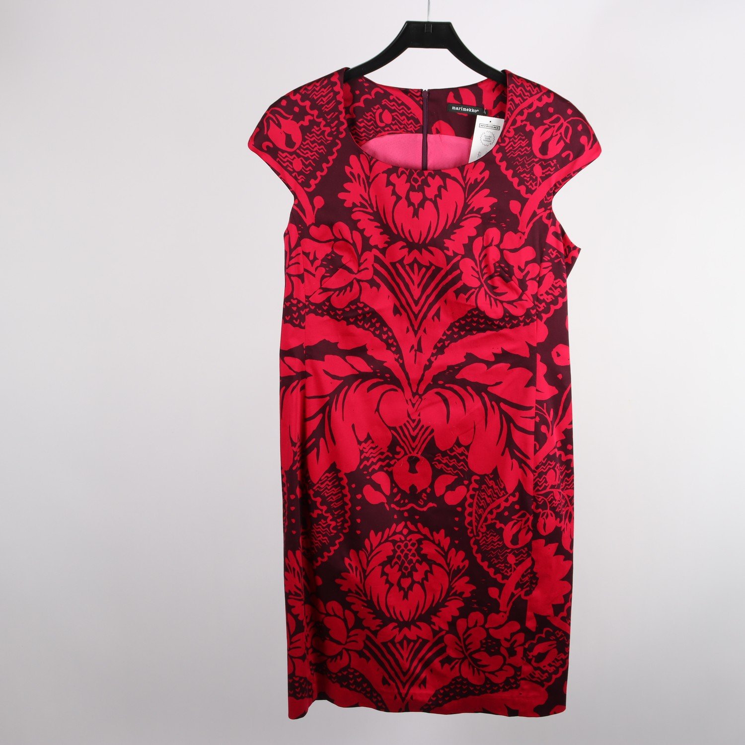 Klänning, Marimekko, vinröd, rosa, stl. 42.