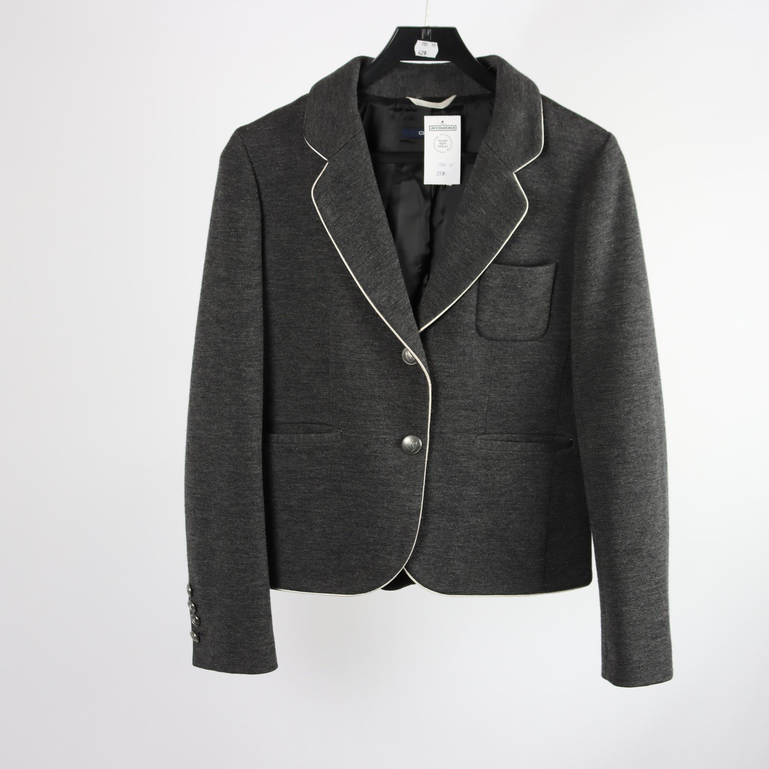 Kavaj, Gant, grå, 50% ull, stl. 42