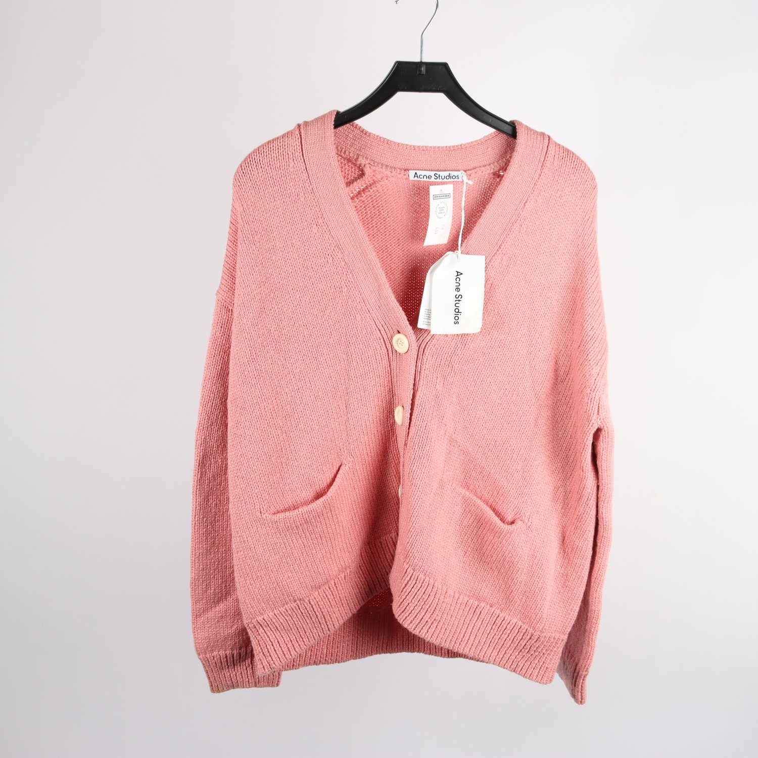 Stickad kofta, Acne Studio, rosa, 90% ull, stl. M.