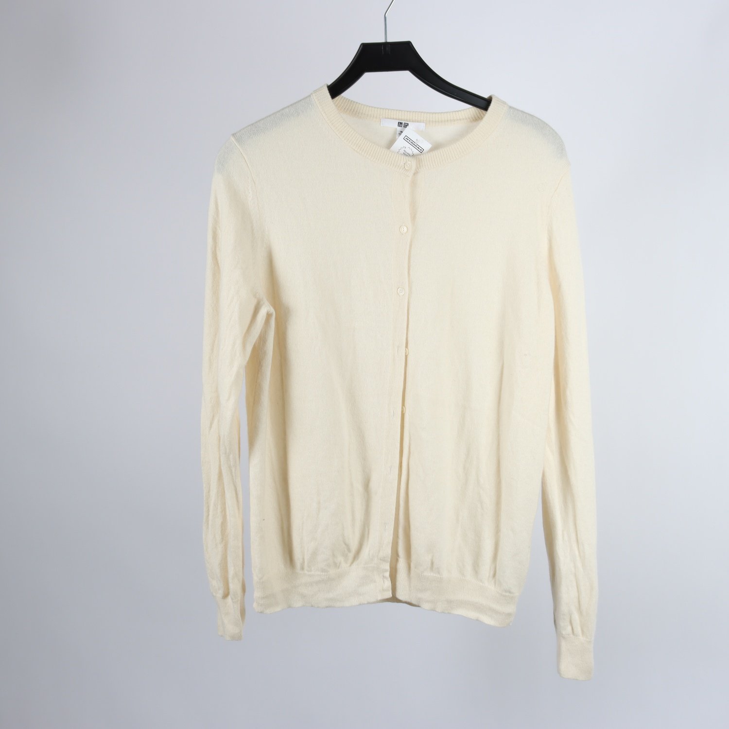 Stickad kofta, Uniqlo, offwhite, 100% kashmir, stl. XL