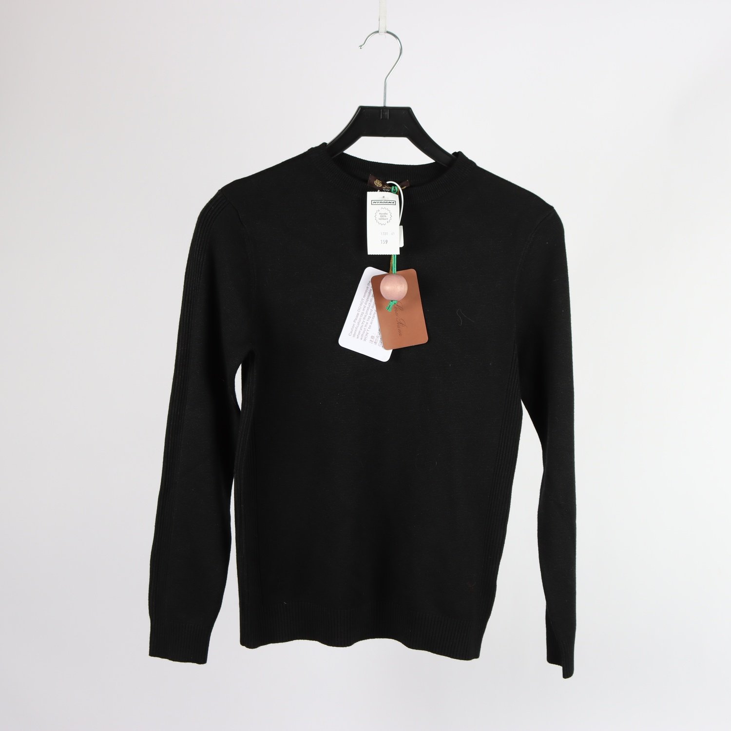 Stickad tröja, Lolo Piana, svart, 30% siden, stl. M