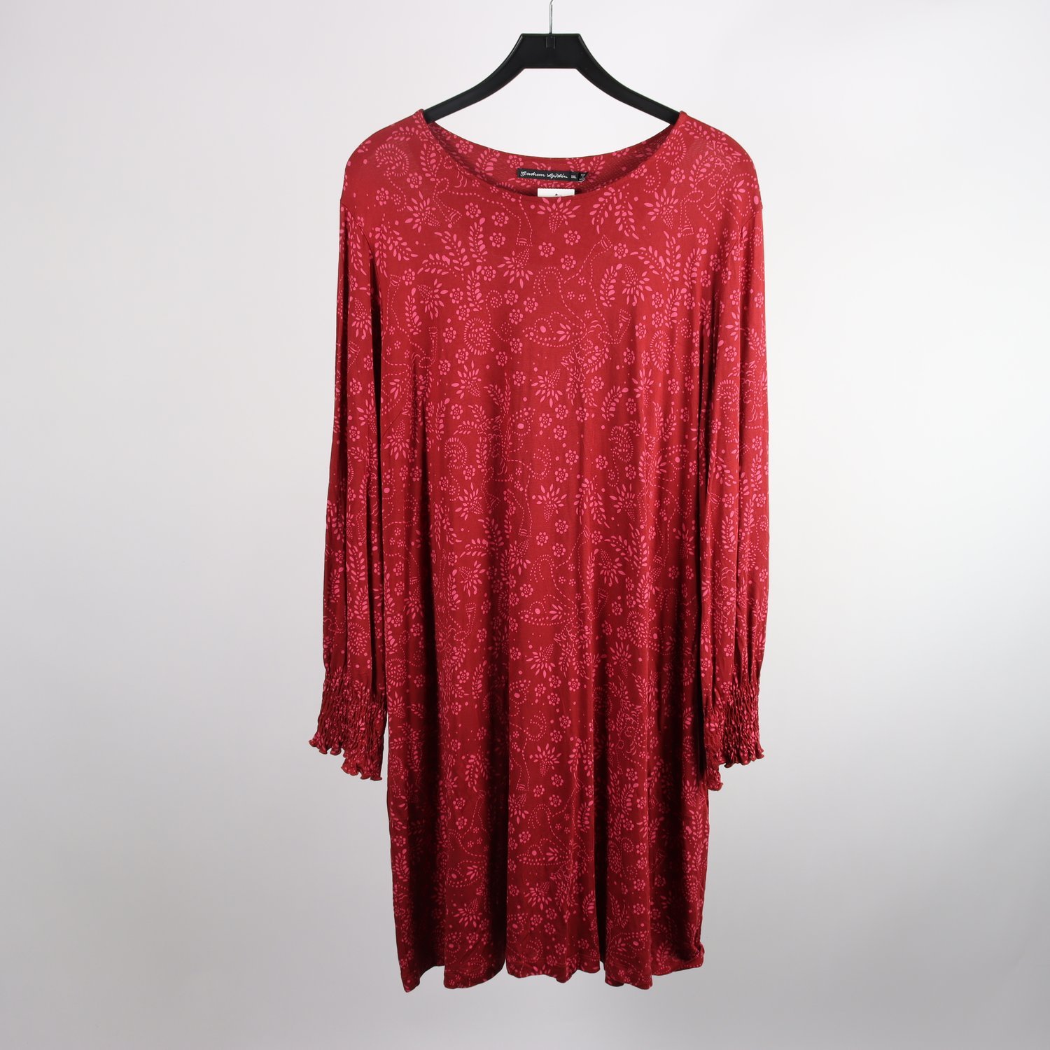 Klänning, Gudrun Sjödén, vinröd, rosa, stl. XXL.