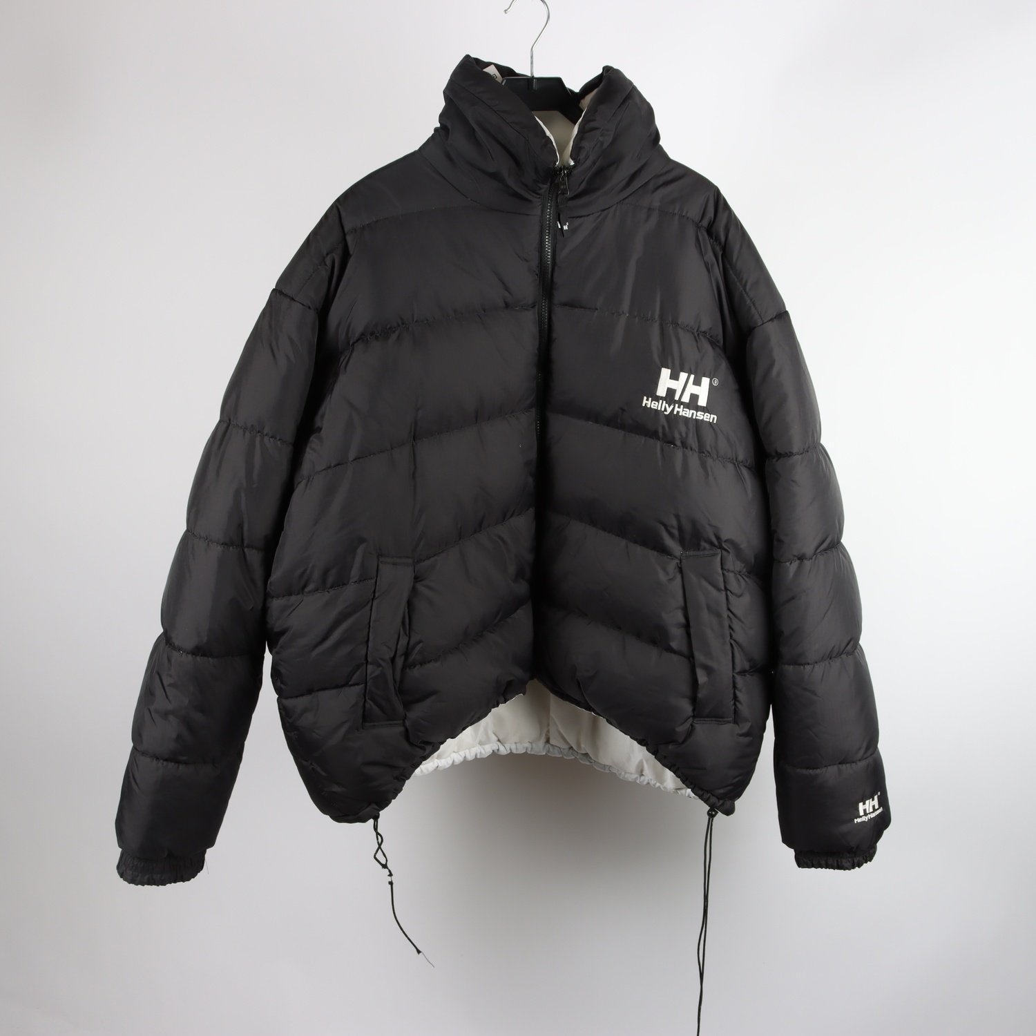 Dunjacka, Helly Hansen, svart/vit, vändbar, stl. 4XL